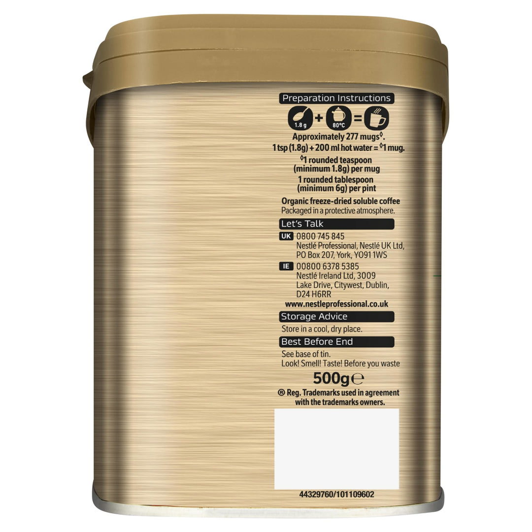 NESCAFÉ Organic Fairtrade Instant Coffee 500g - 100% Arabica, Citrus Notes, EU Organic Certified