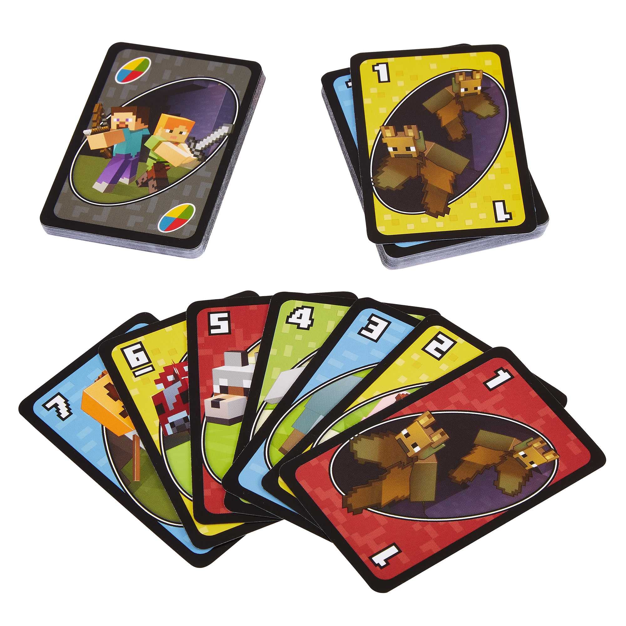 Mattel Games Uno Minecraft Card Game - Special Creeper Rule Card | Multilingual | Unisex Children 6