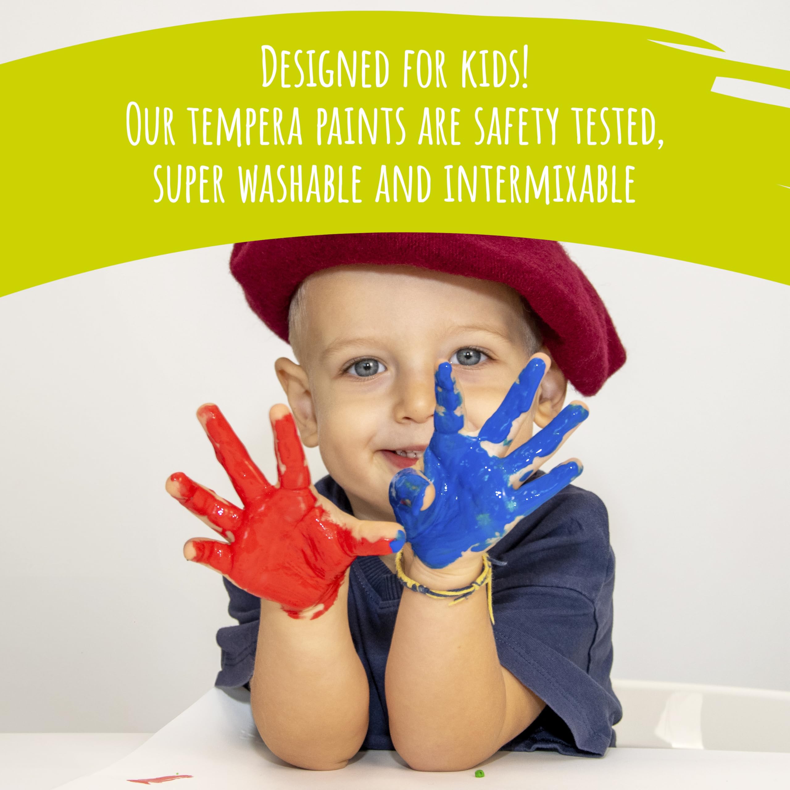 Pasuto Tempera Paint - Brilliant Yellow | 1000 ml Washable Liquid Paint for Kids 5