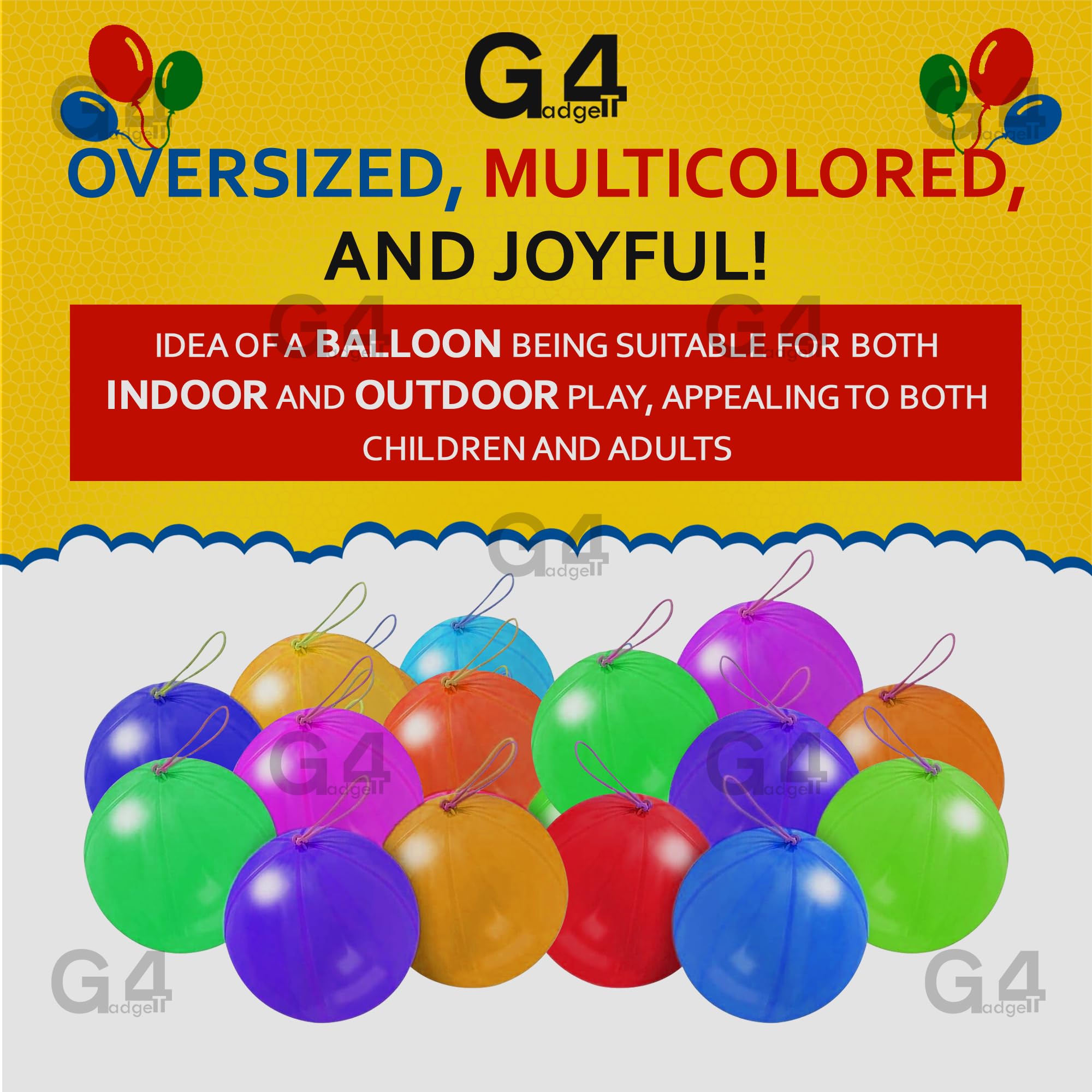 G4GADGET 30x Punch Balloons for Kids – 12 Inch Party Bag Fillers | Assorted Bright Colours | Premium Latex 4