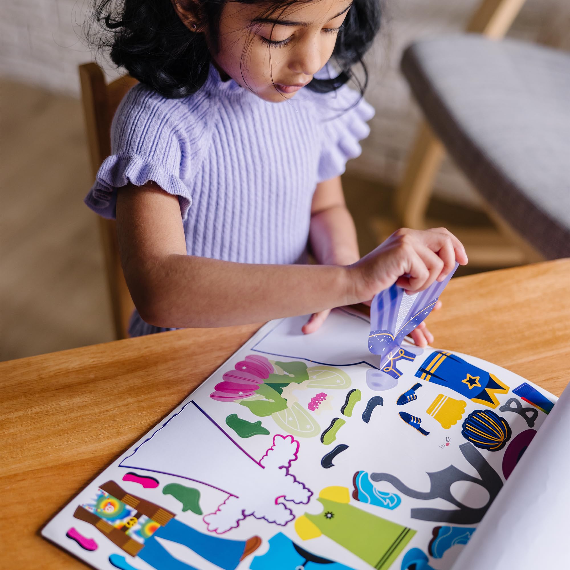 Melissa & Doug Reusable Sticker Pad - Dress-Up | 165+ Cling Stickers & 5 Backgrounds | Ages 3-8 11