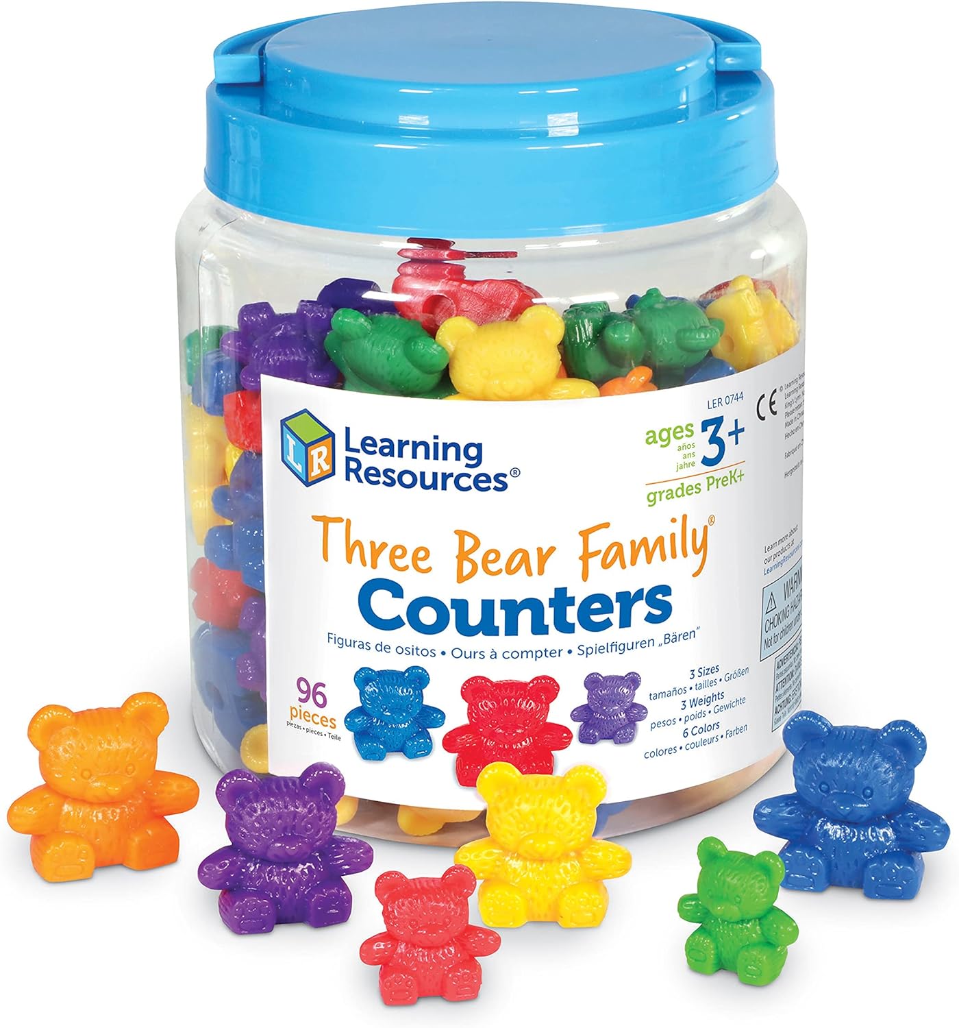Learning Resources The Original Three Bear Family Counters - 96-Piece Rainbow Maths Set for Ages 3+ 1