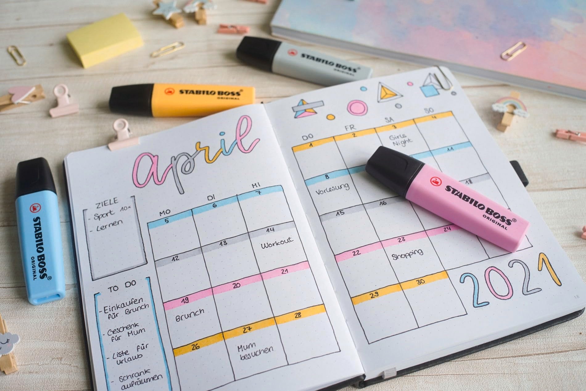 STABILO BOSS ORIGINAL Highlighter - Pastel Wallet of 8 Assorted Colours | Chisel Tip | 4 Hr Dry-Out Protection 6