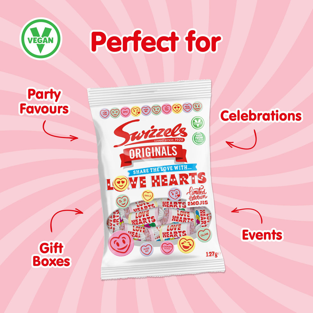 Swizzels Original Love Hearts - Fruity Fizzy Candy with Sweet Messages