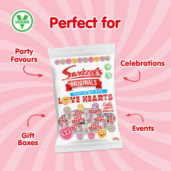 Swizzels Original Love Hearts - Fruity Fizzy Candy with Sweet Messages