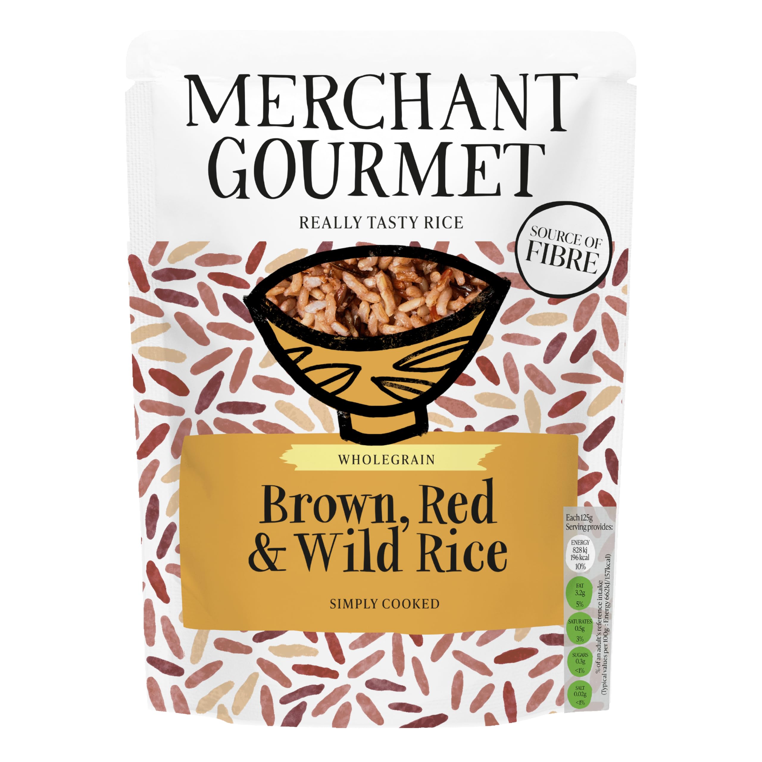 Merchant Gourmet Brown, Red & Wild Rice - Ready in Under 2 Mins | 6 x 250g Pouches | Source of Fibre 2