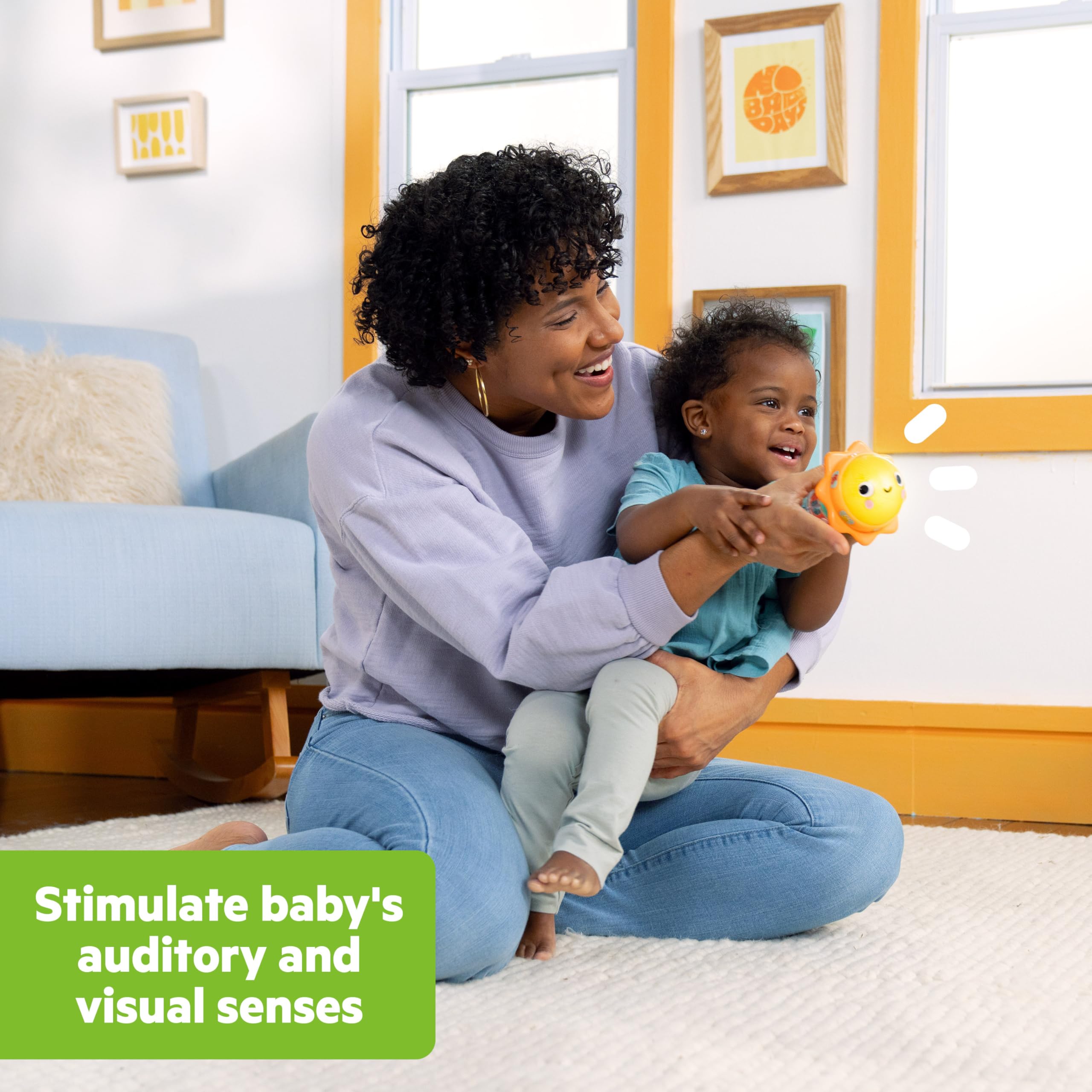 Bright Starts Just for Sun Flashlight Toy - Lights, Animal Sounds & Rattle Beads for Babies 6M+ 5