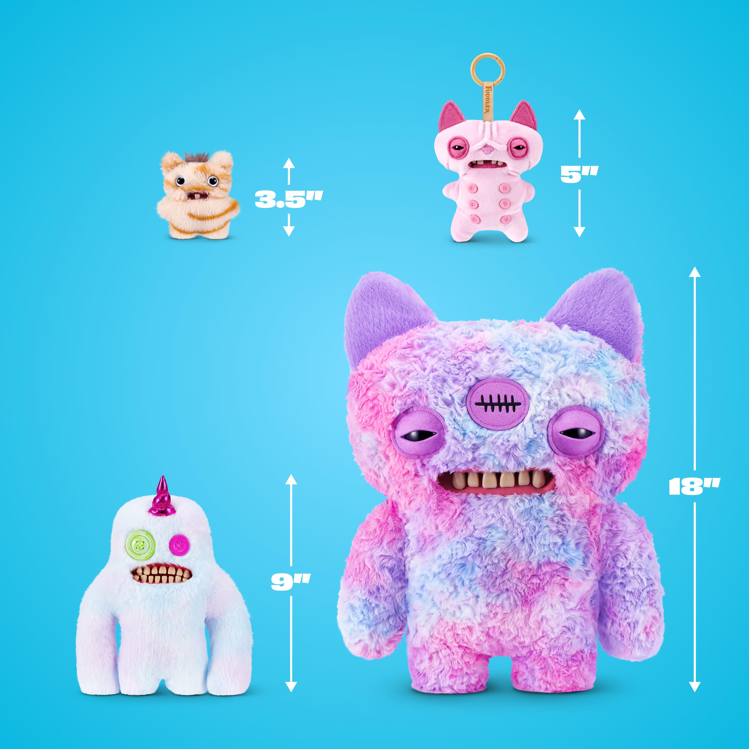 Fuggler Sasquoosh 9-Inch Plush Toy - Teal Sparkle & Pink Chaos 7