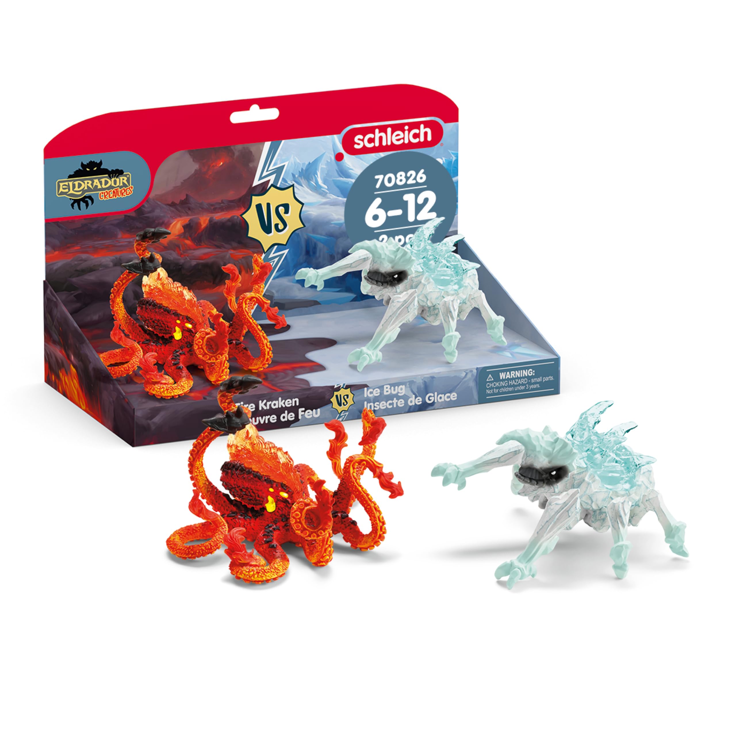 Schleich ELDRADOR CREATURES Ice Bug vs. Fire Kraken Figure Set | 18 cm | Ages 7+