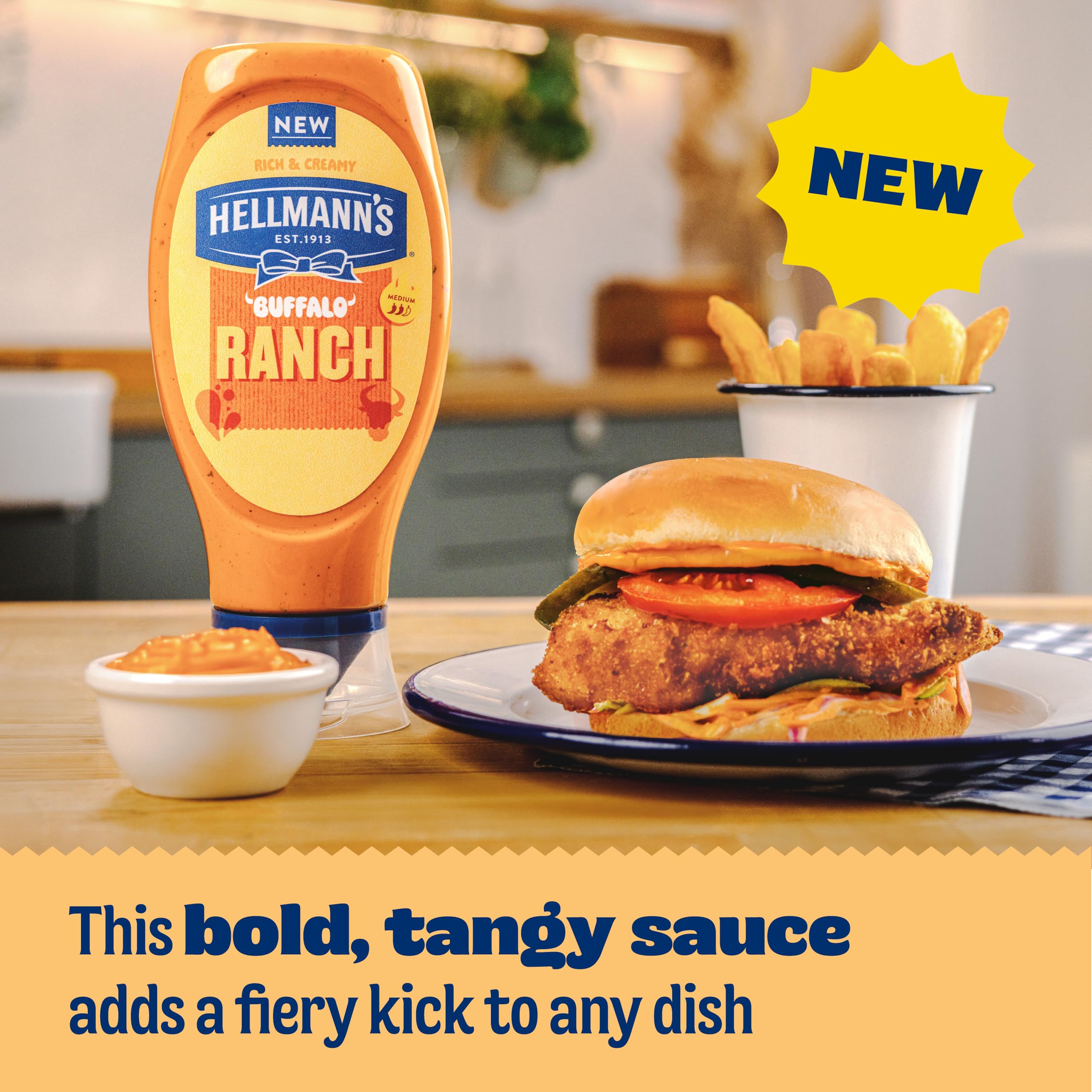 Hellmann's Buffalo Ranch Sauce with Buttermilk & Chillies | Medium Spicy | Vegetarian Suitable 3