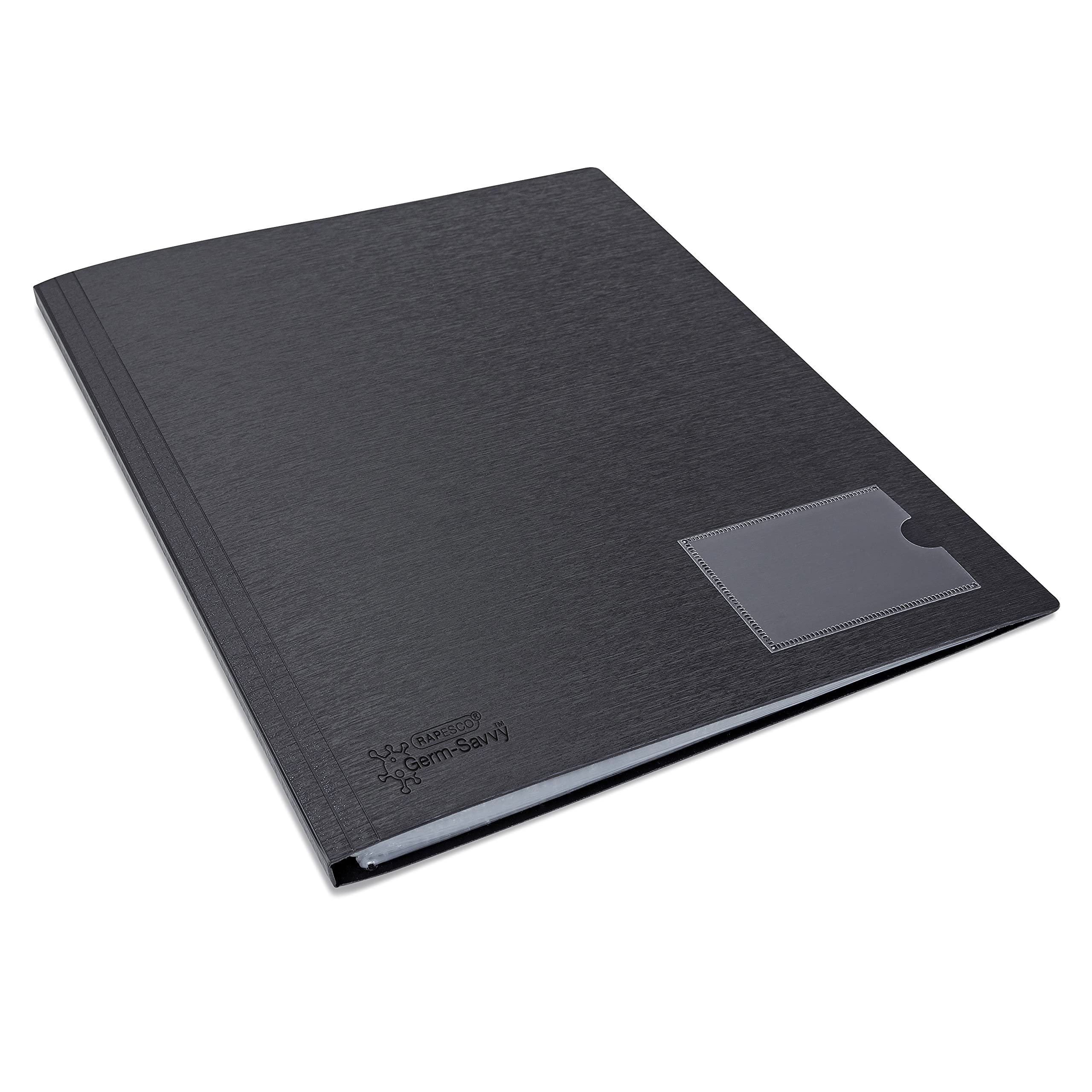 RAPESCO Germ-Savvy 1649 Antibacterial Display Book - 24 Pockets A4 | Black Polypropylene Hardcover 1