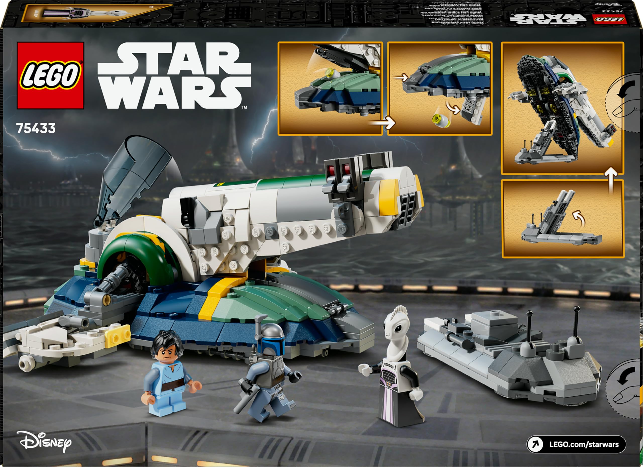 LEGO Star Wars 75433 Jango Fett's Starship - Buildable Play & Display Toy with Rotating Wings for Ages 9+ 5