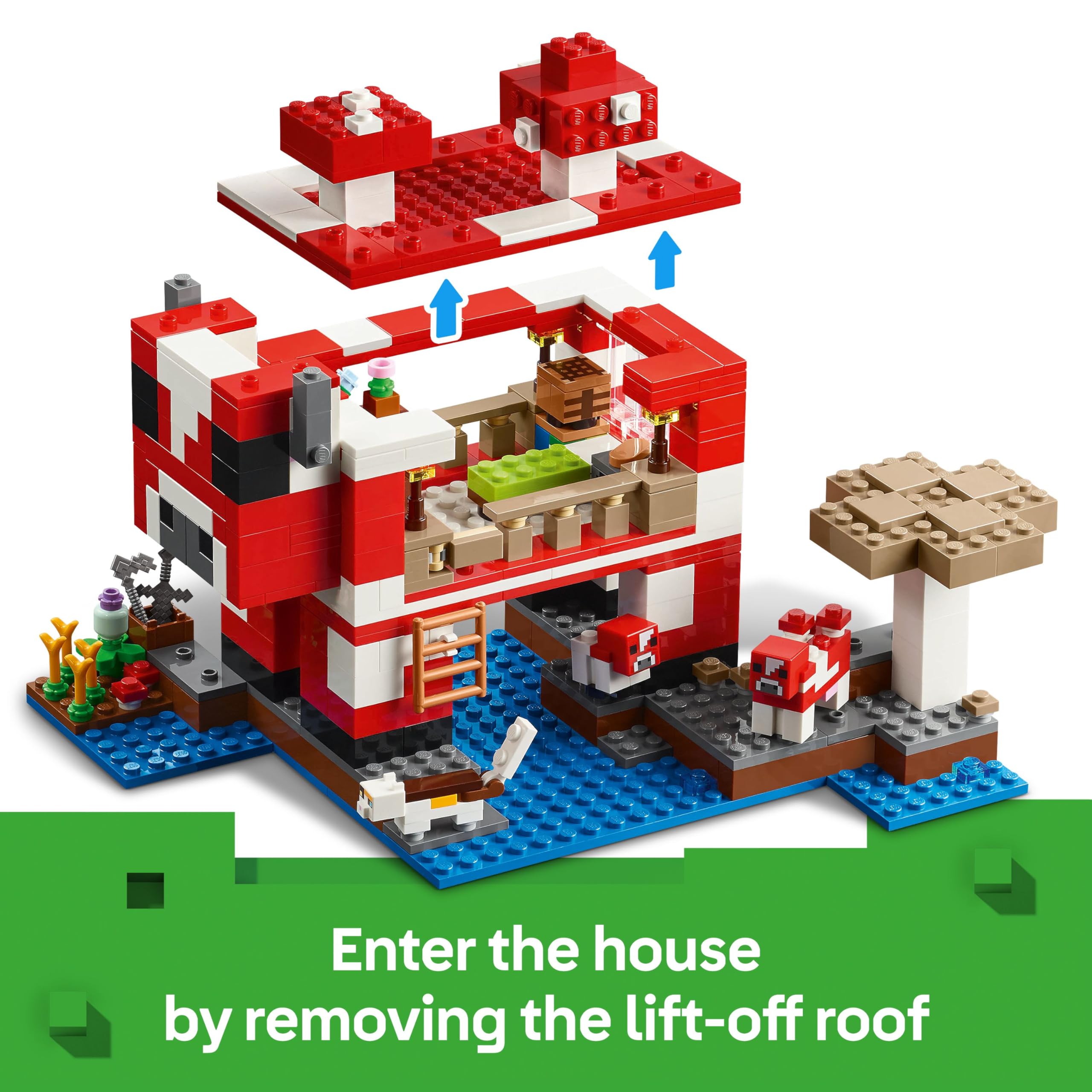 LEGO Minecraft The Mooshroom House Building Set 21270 | Includes Steve Figure & Mobs | Ages 8+ 3