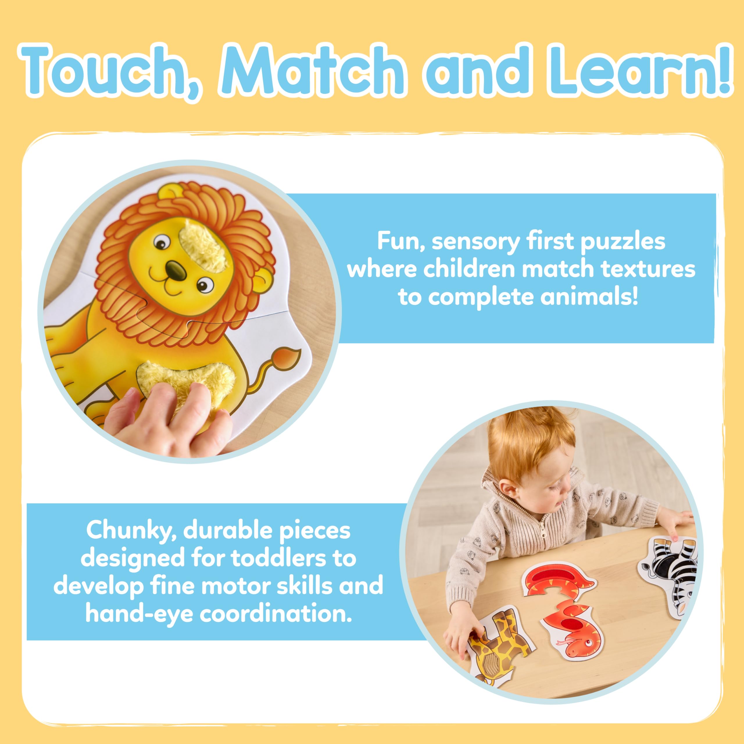 Orchard Toys Match and Feel Jungle Puzzles - Textured Sensory Play | 18 Months+ | 6 Puzzles 2