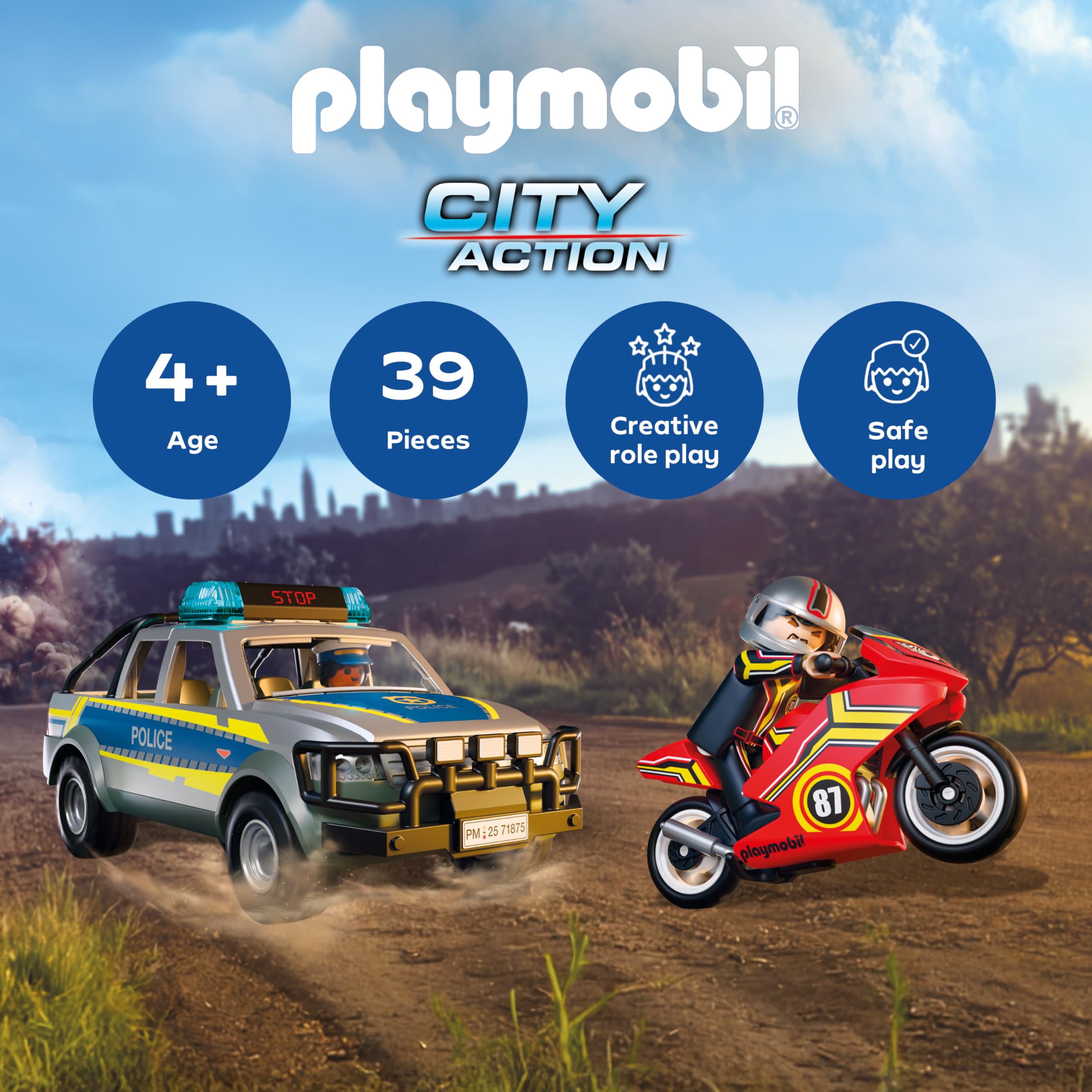 Playmobil Action Heroes Chase with Police Pick-Up | Ages 4+ | Multicolor Plastic 2
