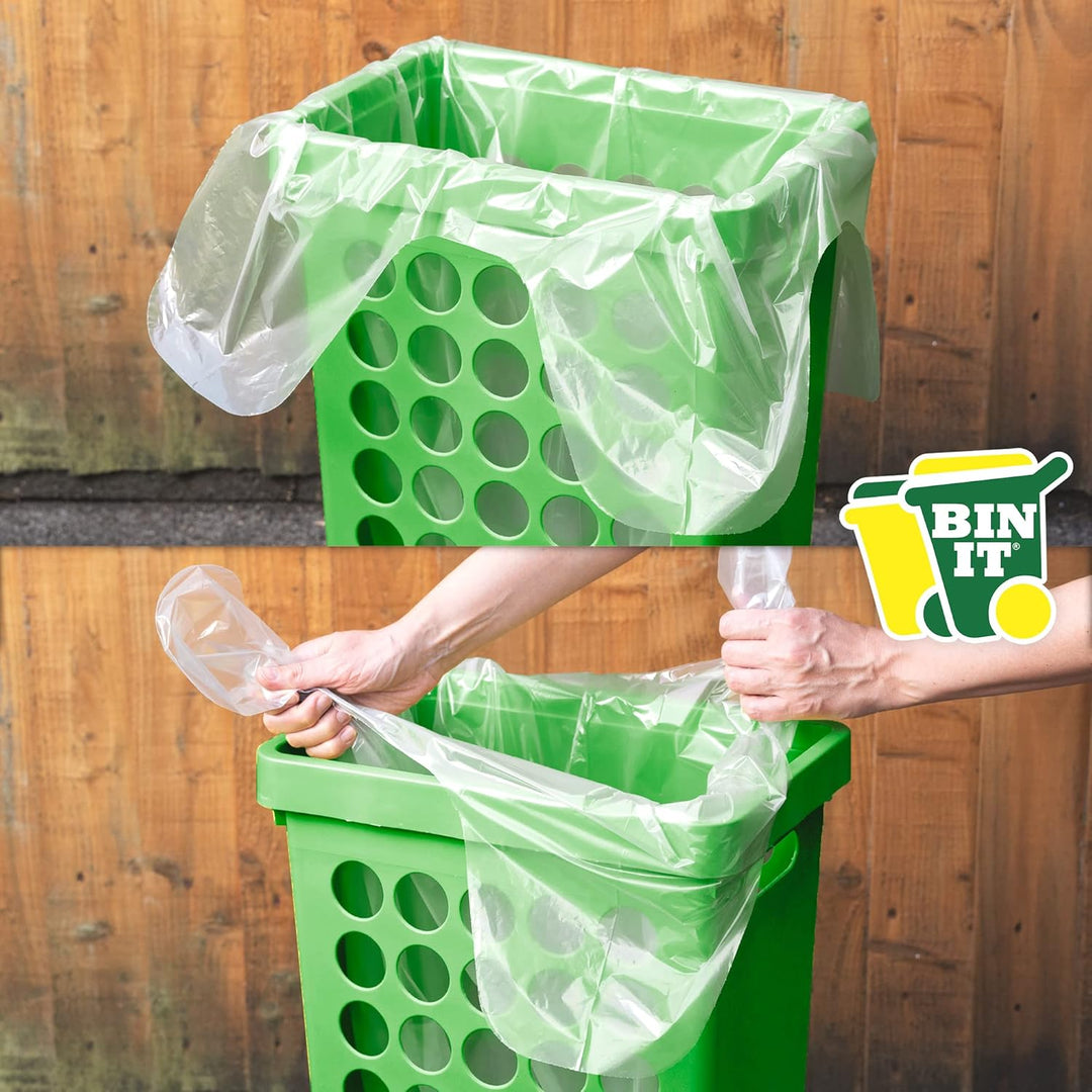 BIN IT Clear Large 70L Strong & Secure Tie Top Recycling Sacks - 100% Recycled LDPE