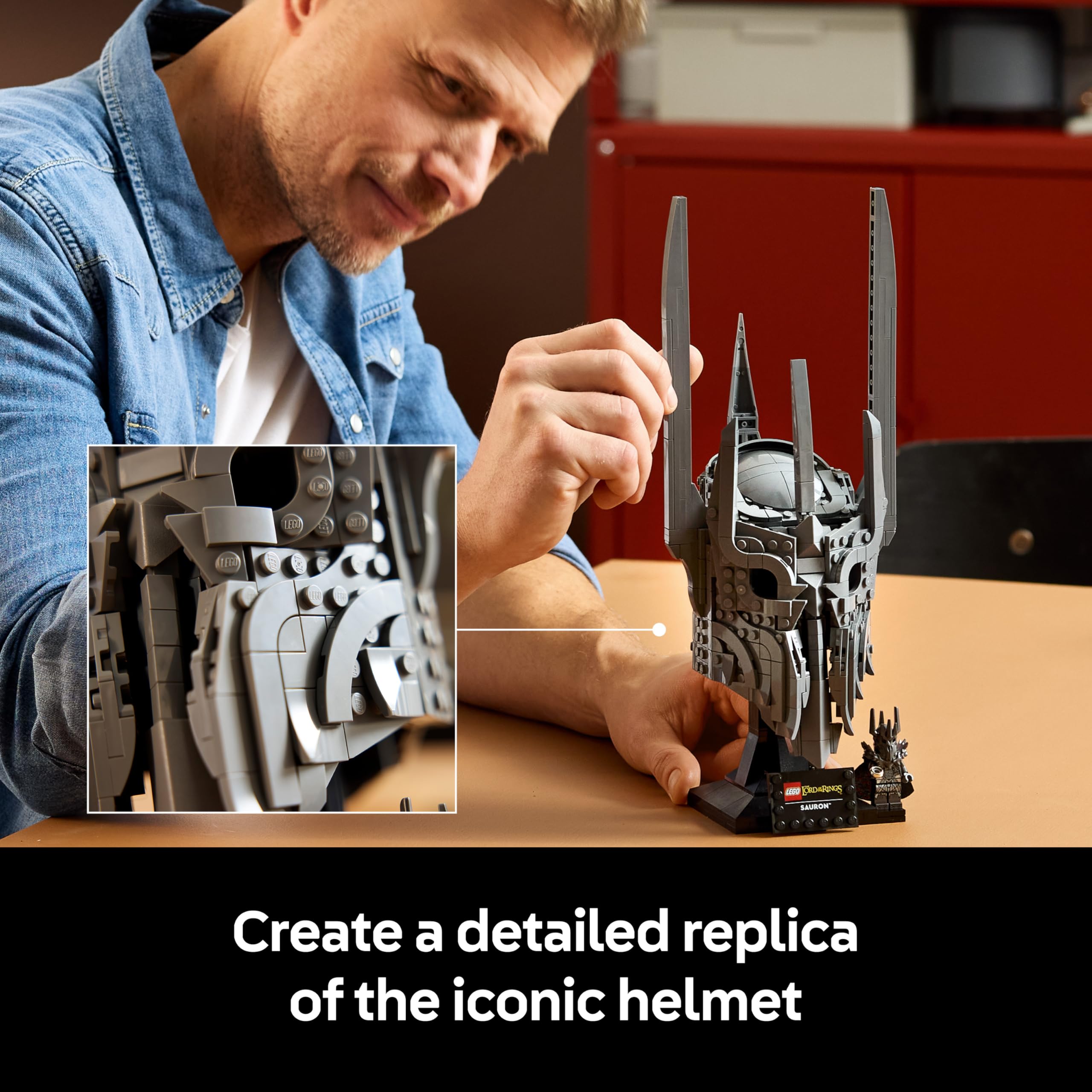 LEGO Icons The Lord of the Rings Sauron's Helmet Display Model Kit 11373 | Age 18+ 3