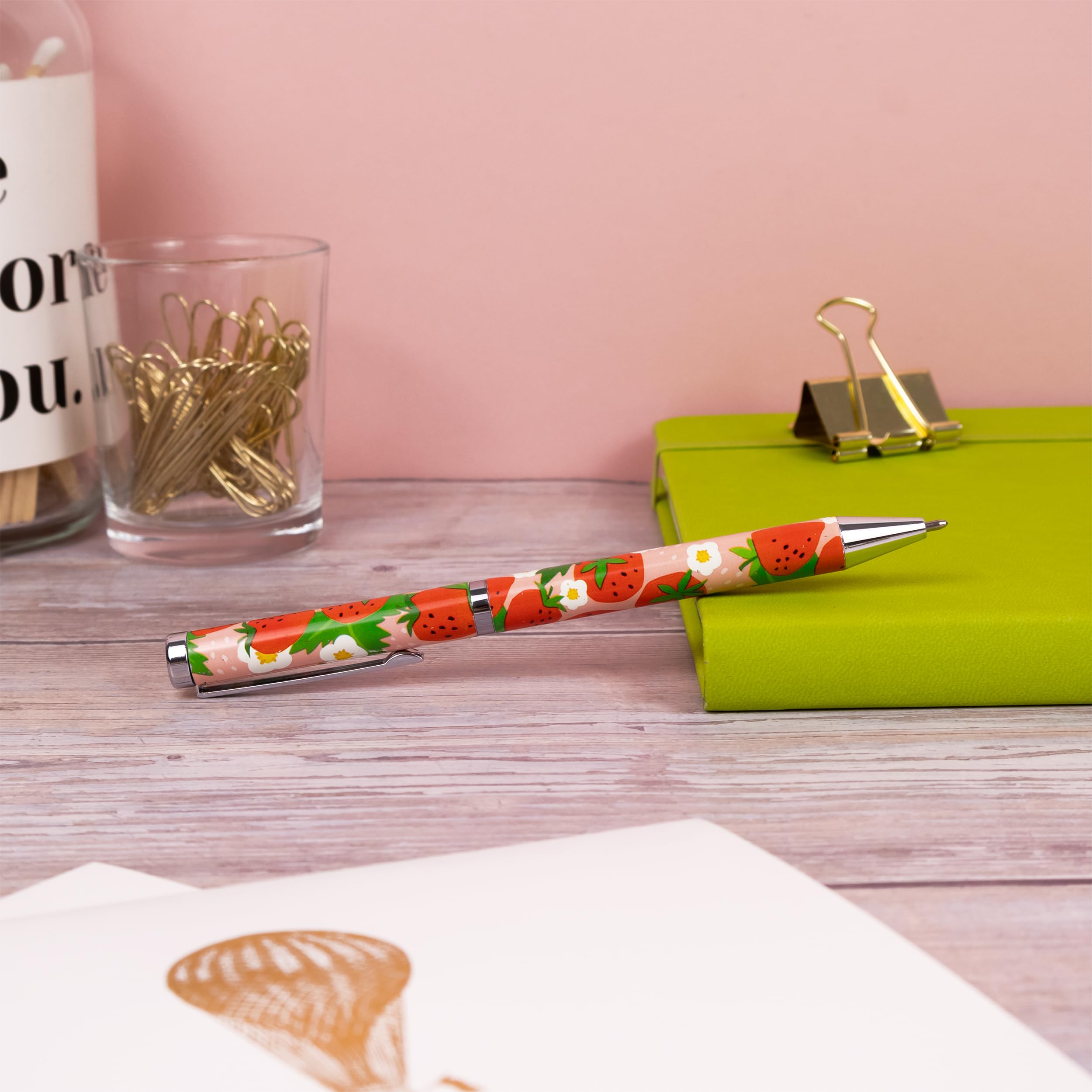 Robert Frederick Strawberries Ballpoint Pen - Black Ink Twist Nib | Medium Point | Gift Box