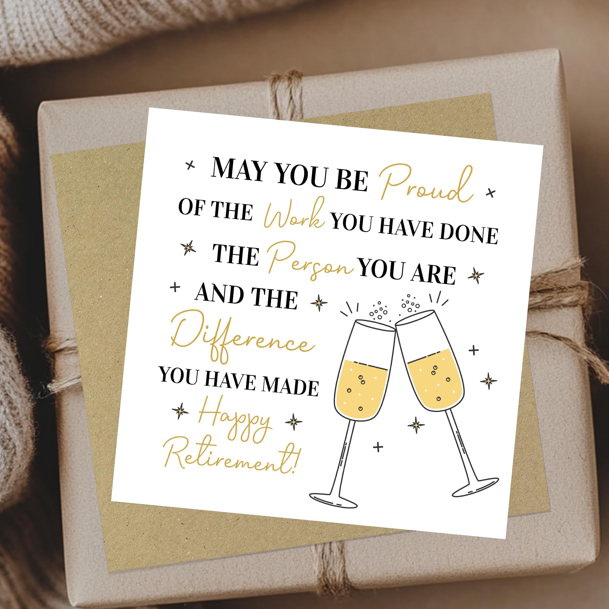 RED OCEAN Handmade Retirement Card 145x145mm with Kraft Envelope | Blank Inside | Made in England 6