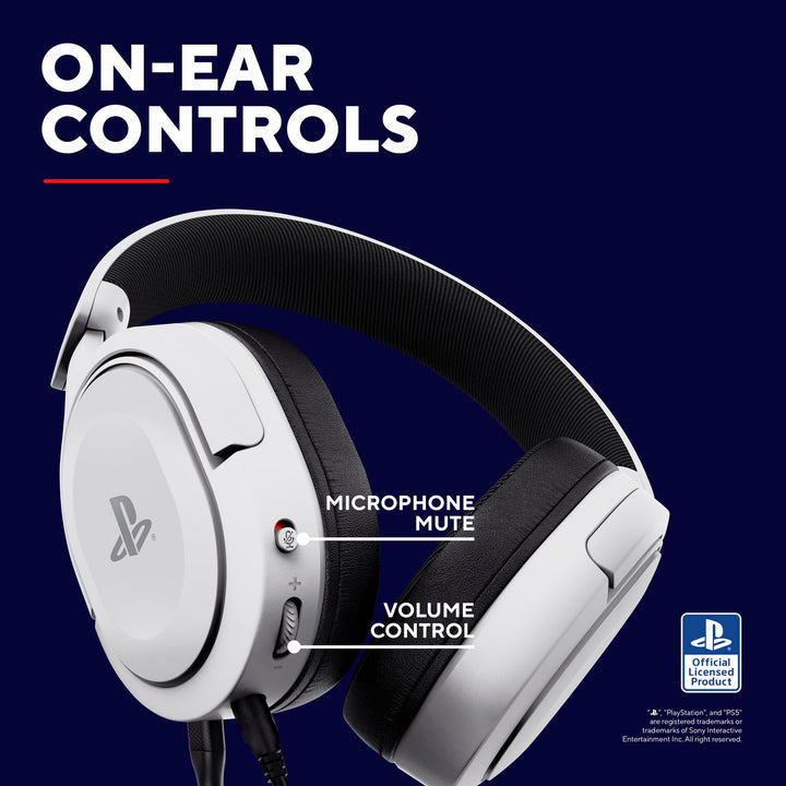 Trust Gaming GXT 498W Forta Officially Licensed PS5 Gaming Headset with 50mm Drivers & Detachable Mic