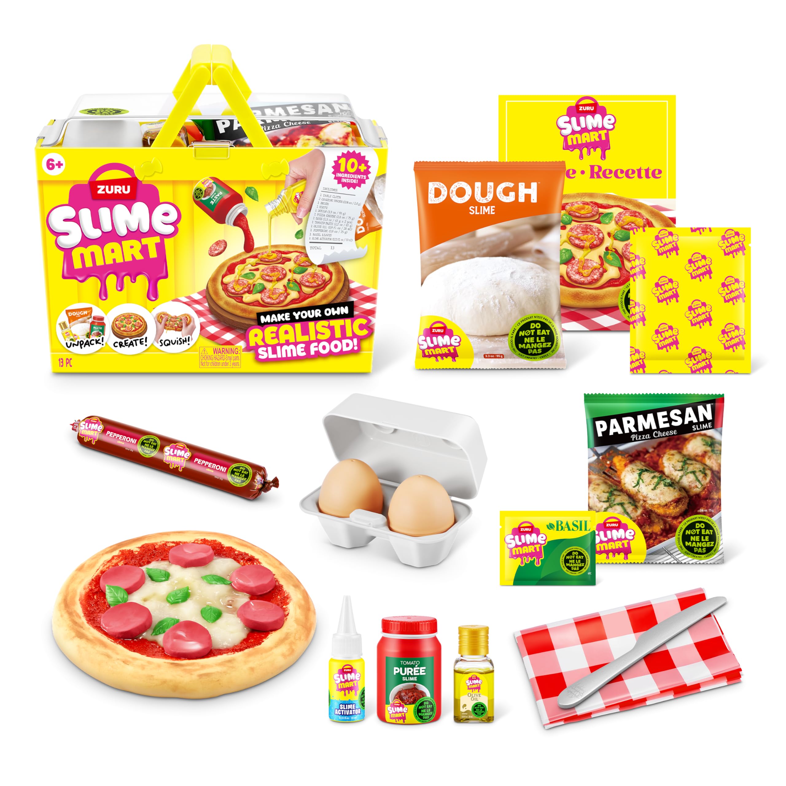 Slime Mart Small Basket by ZURU - Pizza Slime Compound Arts & Crafts Toy for Kids 6+