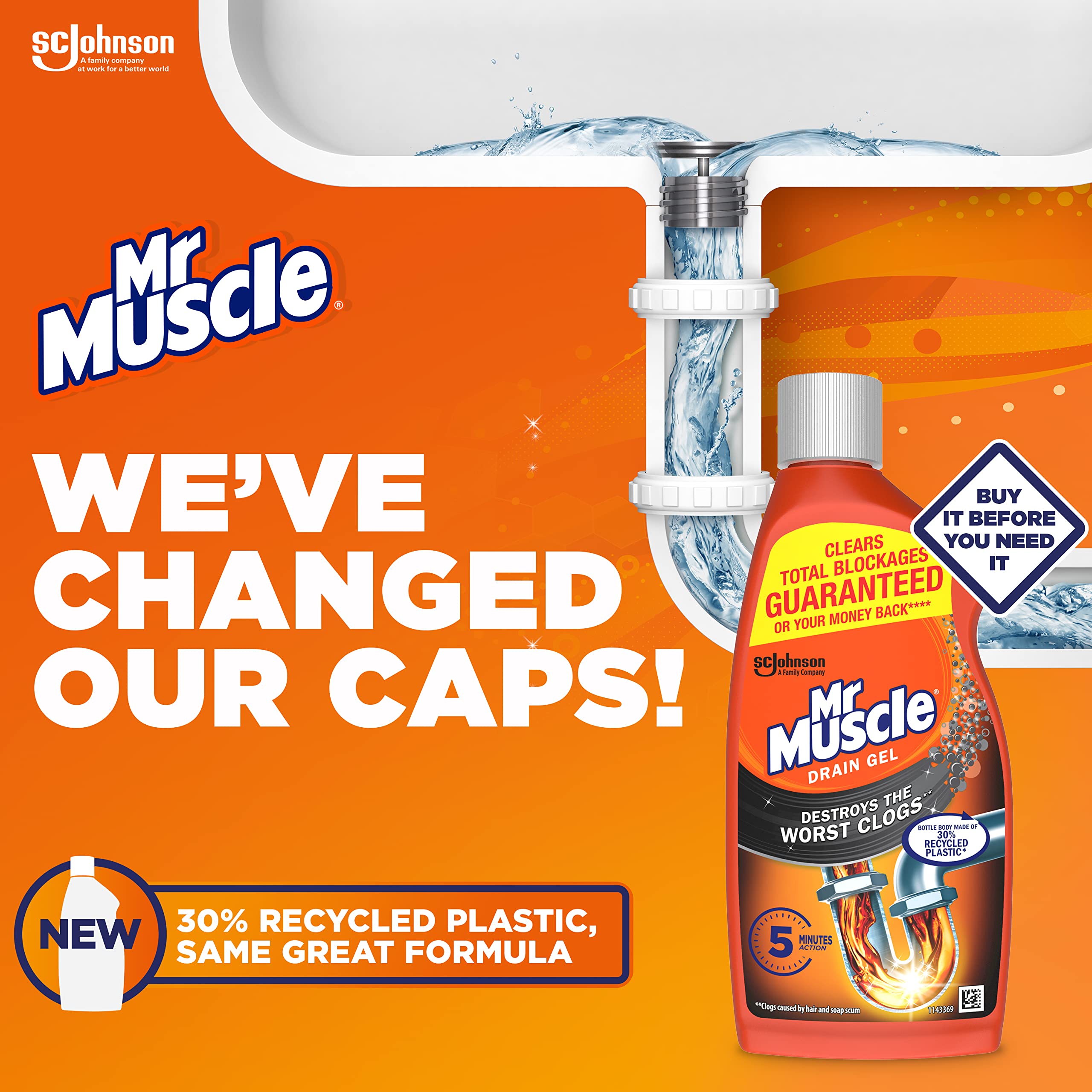 Mr Muscle - Power Gel Drain Unblocker 500ml 7