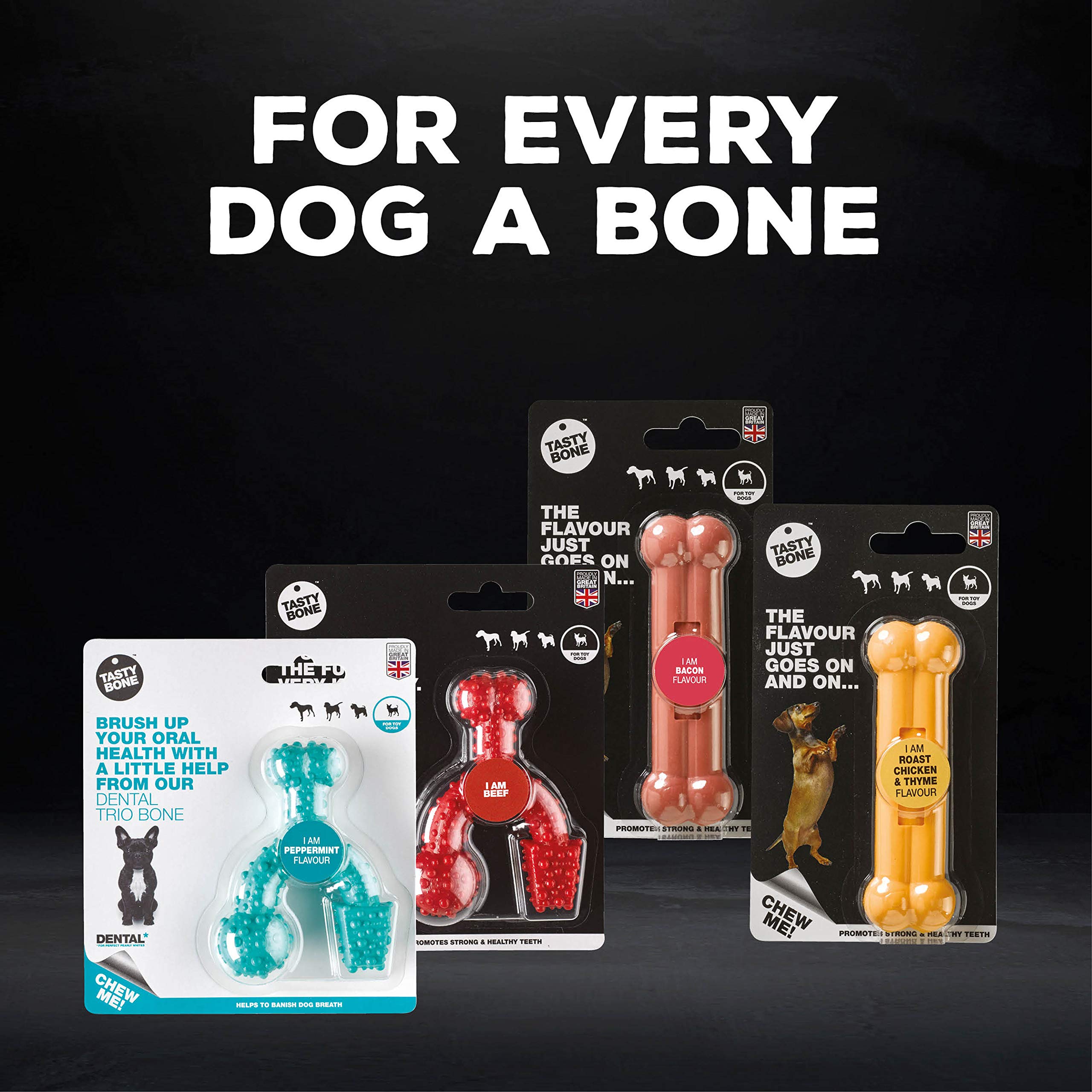 Tasty Bone TrioBone Peanut Butter Chew Toy - Durable Nylon | For Toy Dogs | 100 Day Guarantee 6
