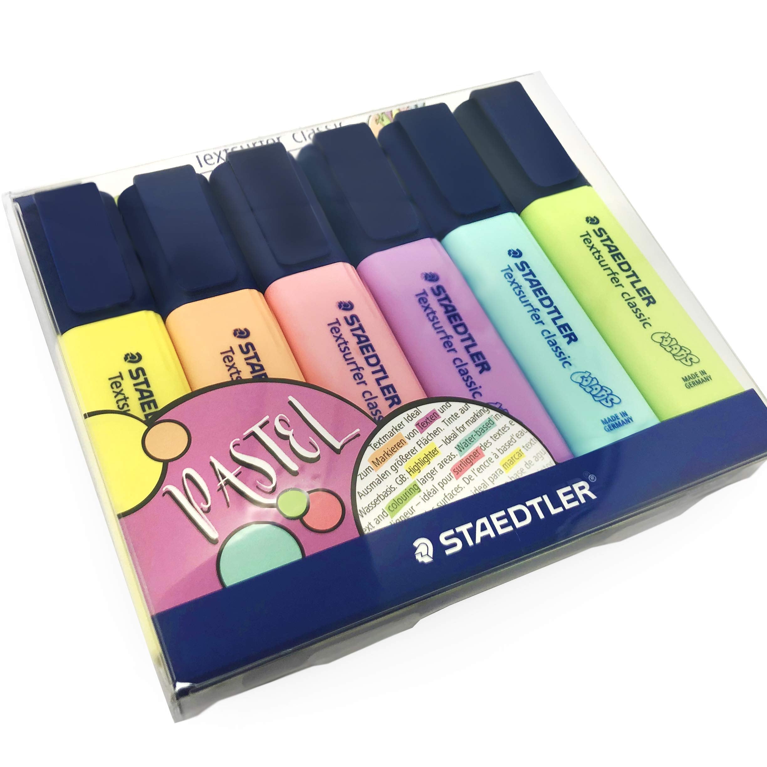 STAEDTLER Textsurfer Classic Pastel Highlighter - Chisel Tip, Ink Jet Safe | Pack of 6 4