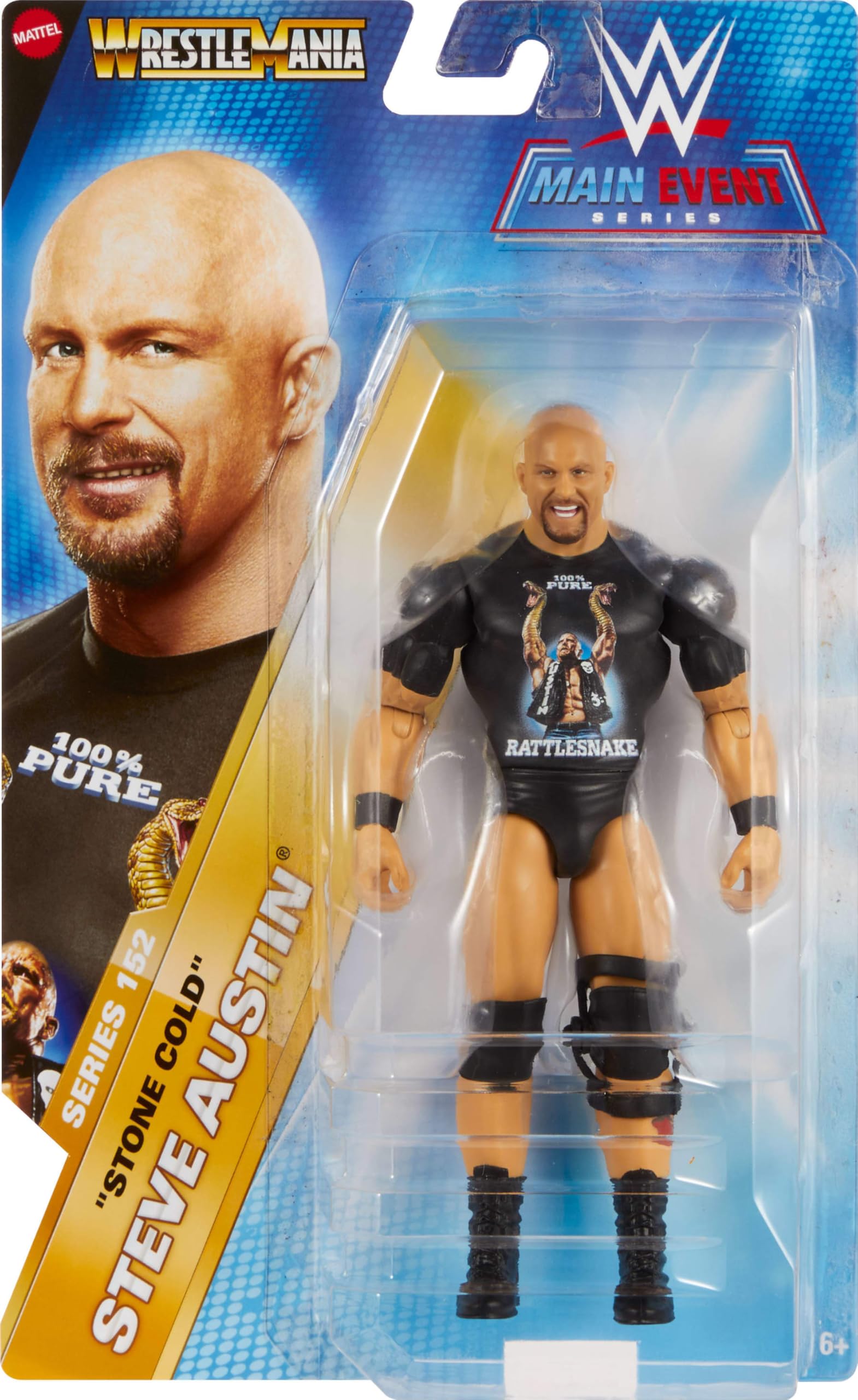 Mattel WWE “Stone Cold” Steve Austin Action Figure - 6-Inch Scale with TrueFX Detail, 10-Point Articulation 6