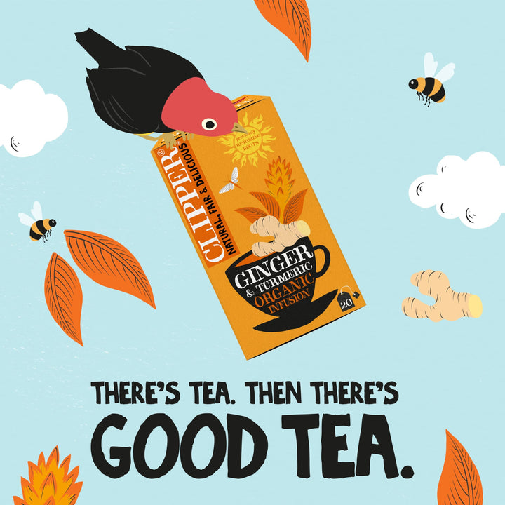Clipper - Organic Restoring Roots Ginger & Turmeric Tea Bags | 20 Infusions