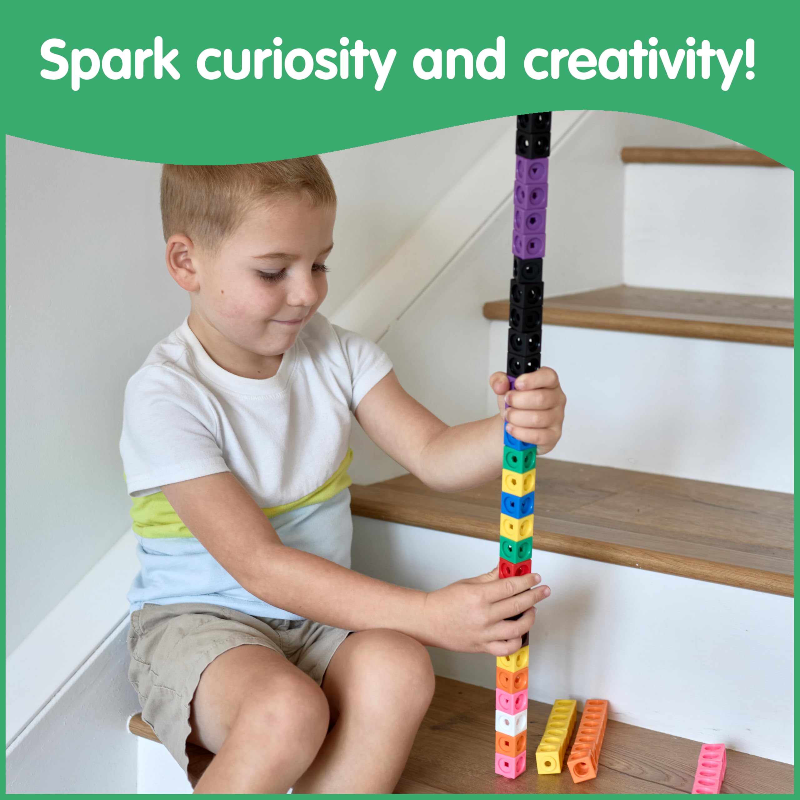 EDX Education Math Cubes – 100-teiliges Verbindungswürfel-Set für frühes Lernen 17