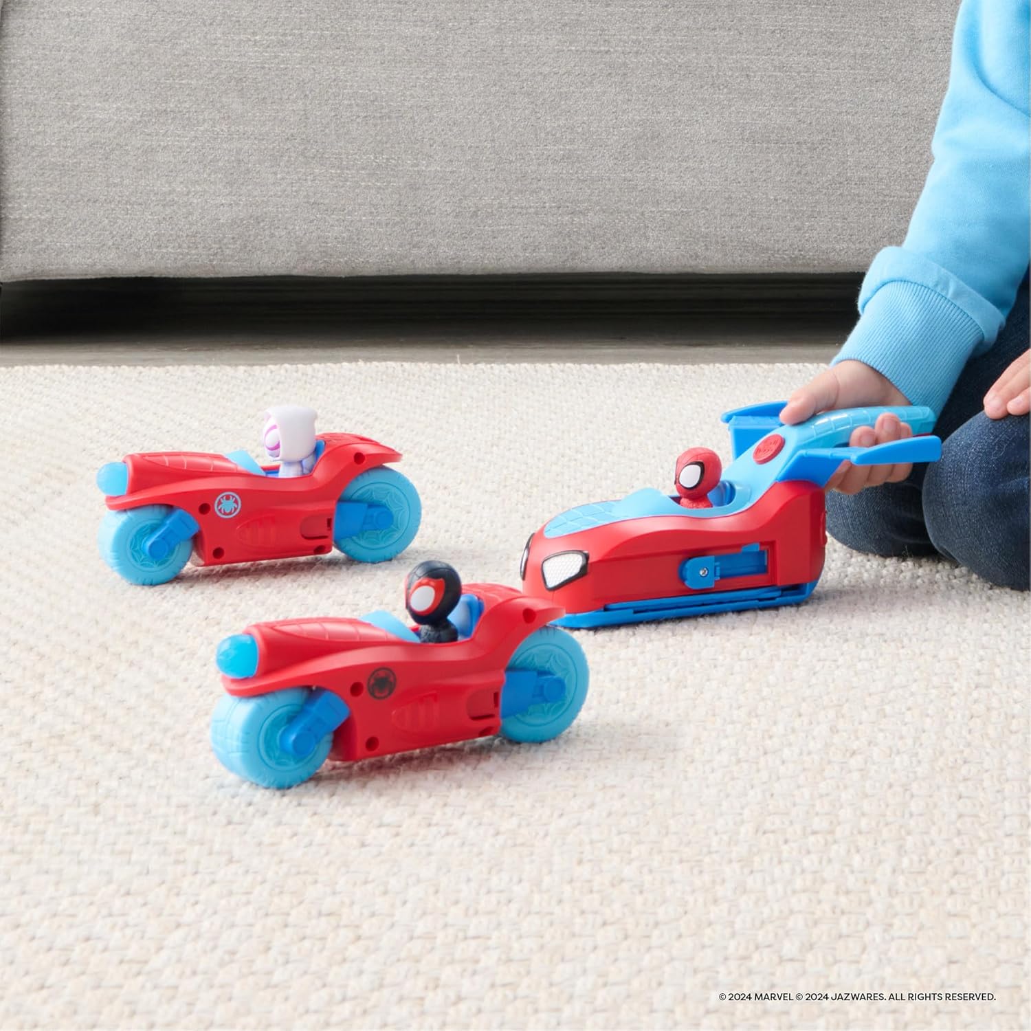 Spidey & His Amazing Friends Team Split Racer - 8.5-Inch Transforming Vehicle with Sound Effects & Web Darts 3