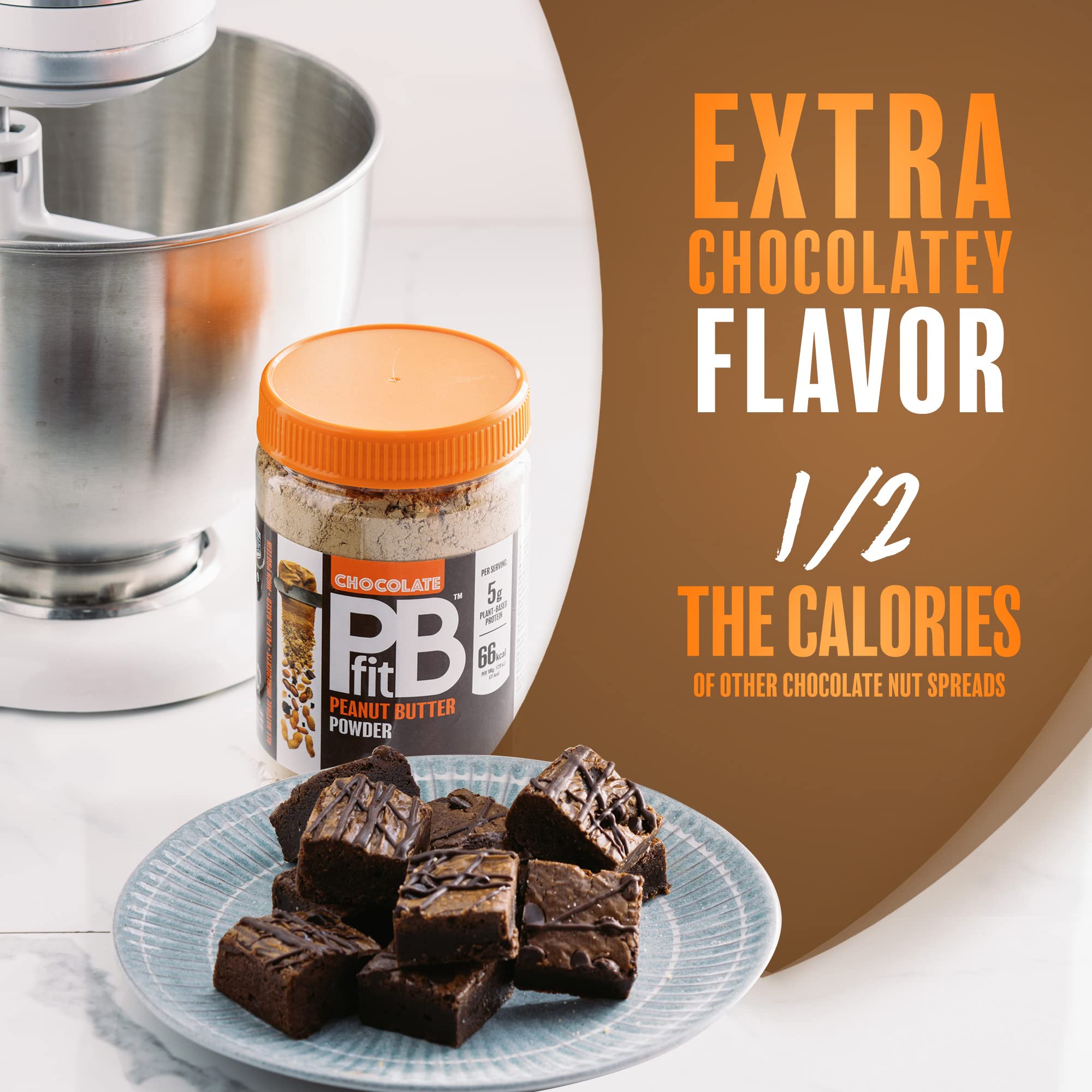 PBfit Chocolate Peanut Butter Powder - 88% Less Fat, 5g Protein | 425g 3