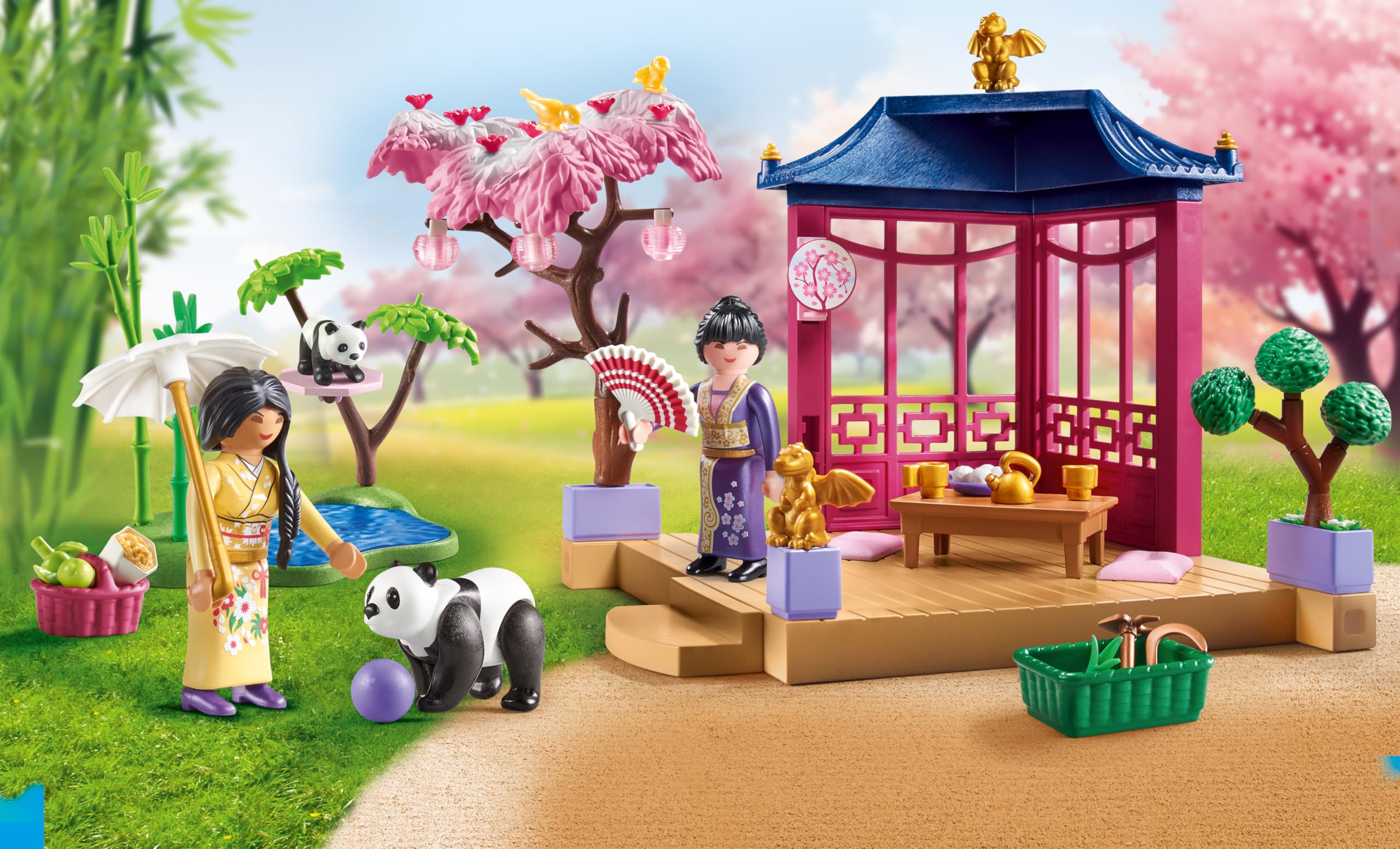 Playmobil My Life Asian Garden with Panda Feeding Playset | Age 4+ 2