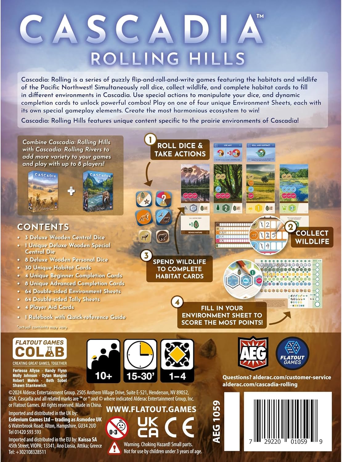 AEG Cascadia Rolling Hills Roll & Write Dice Game Expansion 6