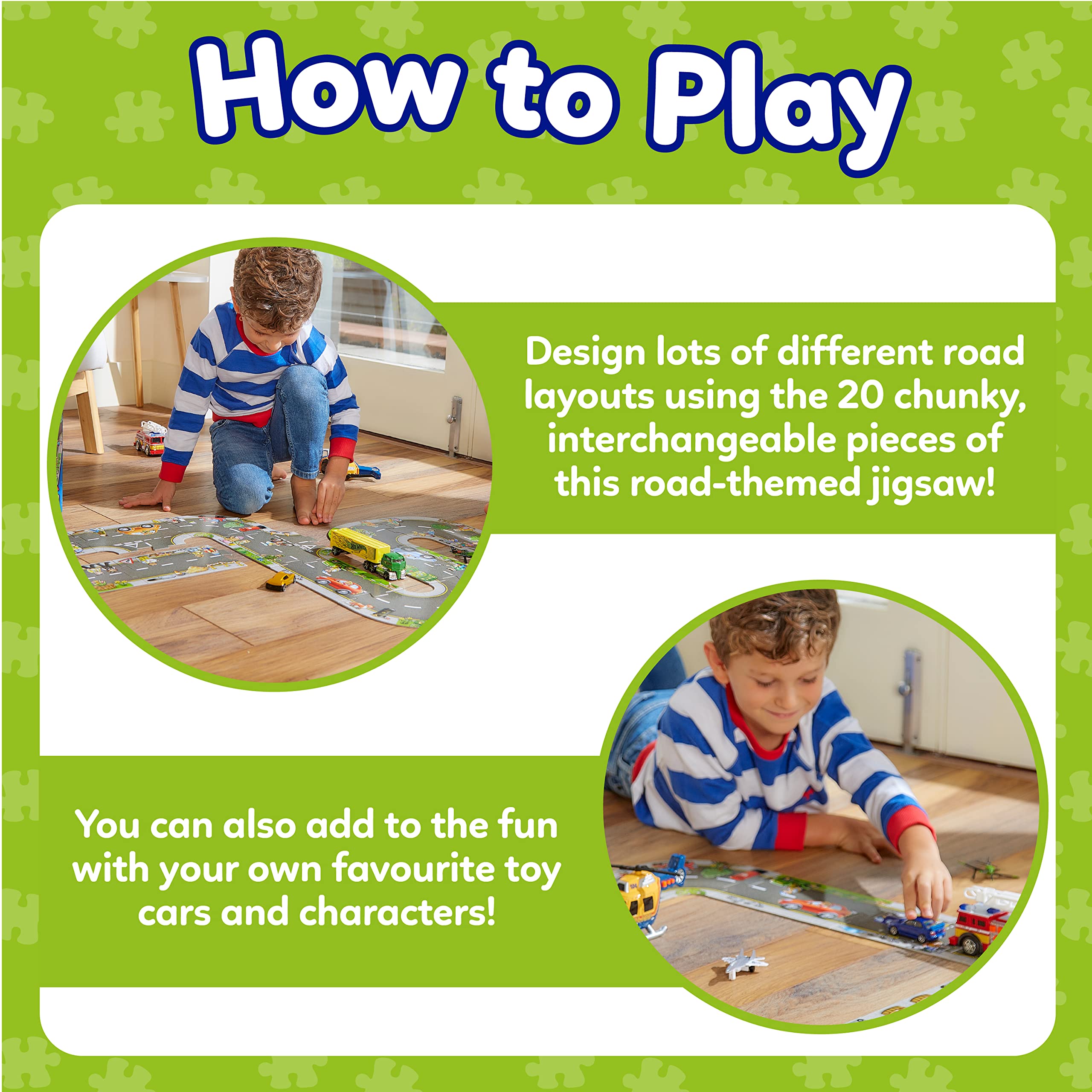 Orchard Toys Giant Road Floor Puzzle - Interchangeable 20-Piece Educational Puzzle for Ages 3+ 12