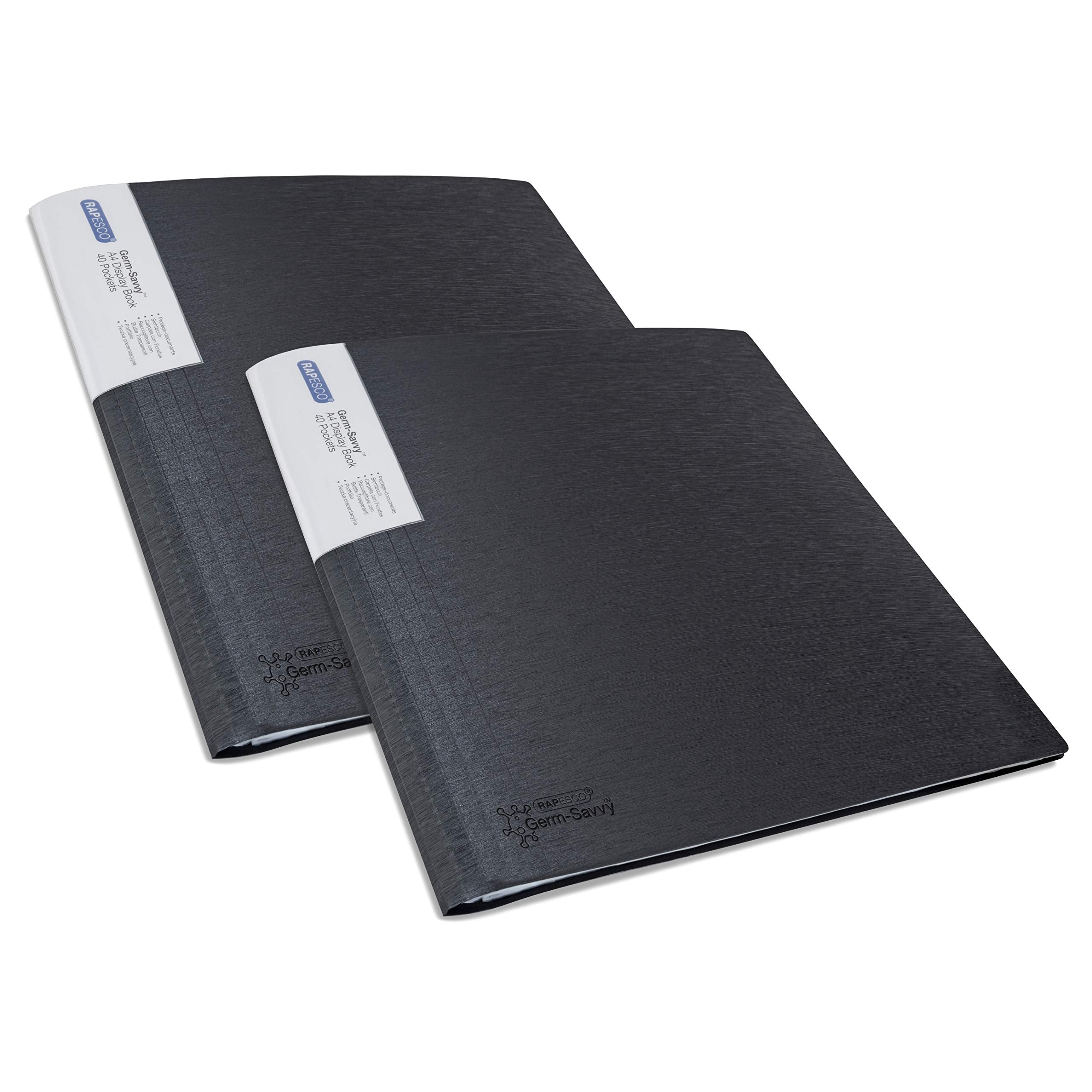 RAPESCO Presentation Folder 1644 - 40 Pockets A4 Black Polypropylene with Antibacterial Protection 1