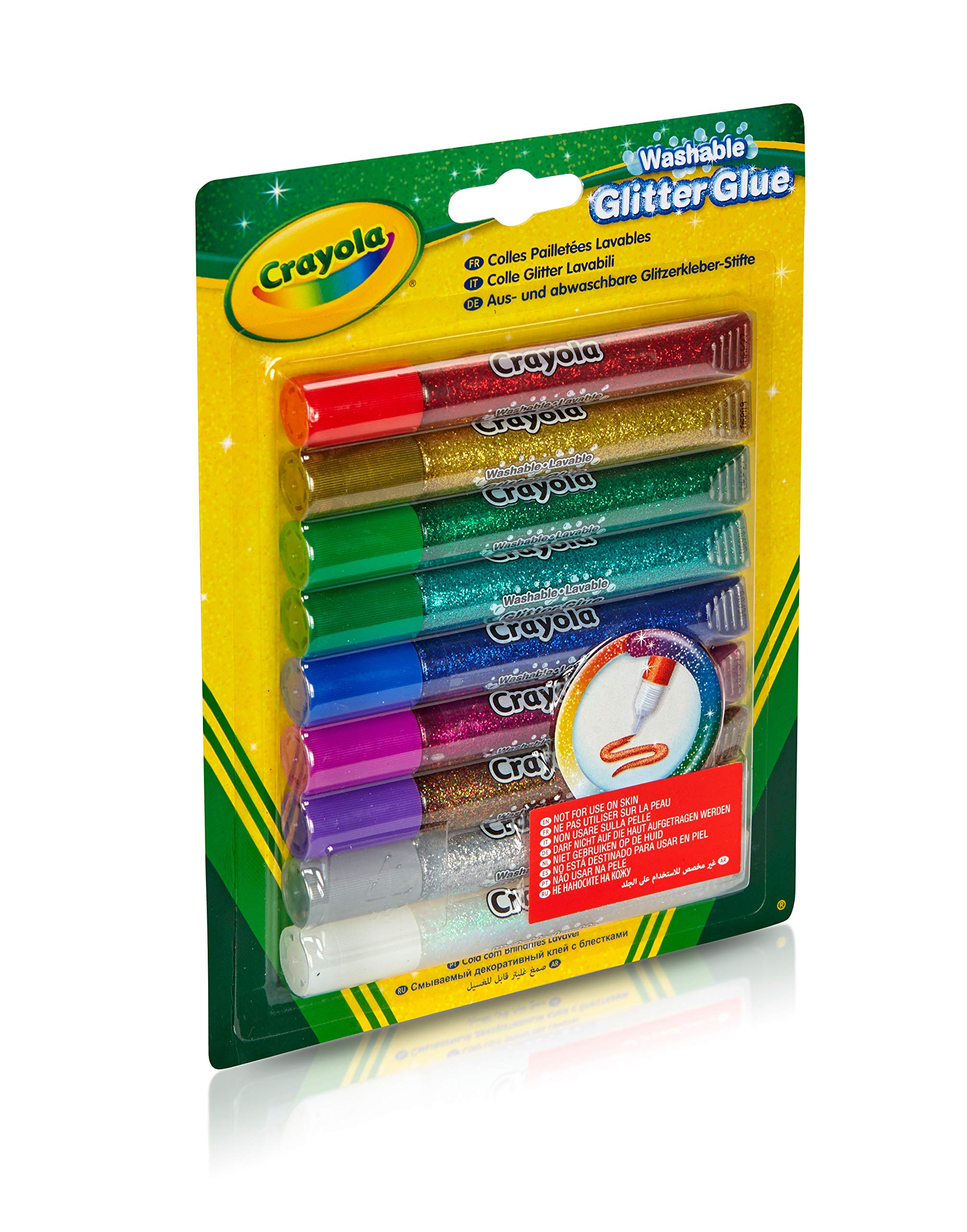CRAYOLA 9 Count Washable Glitter Glue Set | Assorted Colors | Ages 3+
