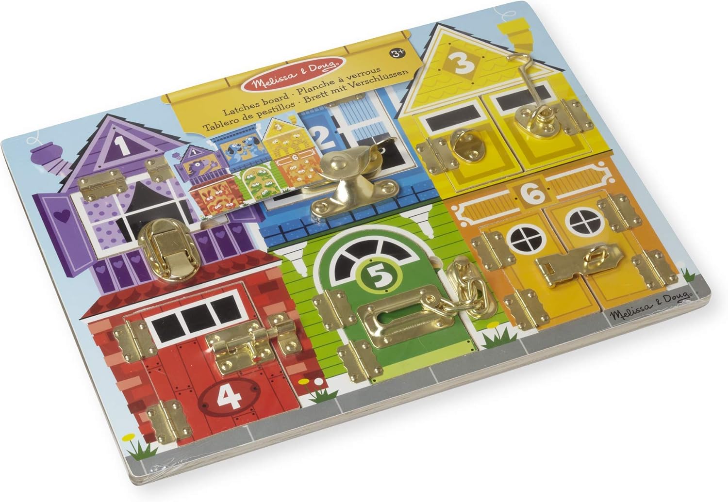 Melissa & Doug Latches Board - Wooden Educational Toy for Ages 3+ 6