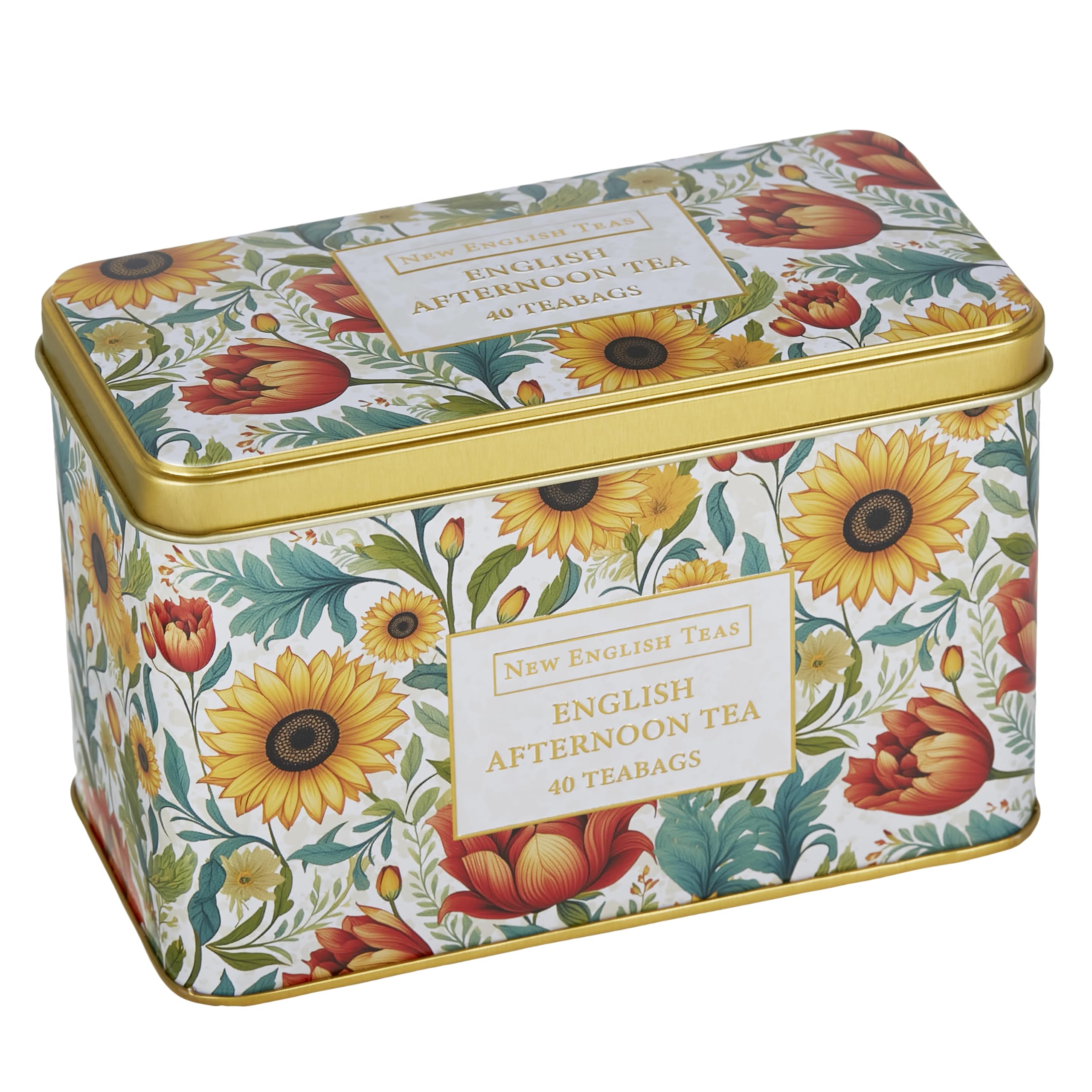 New English Teas - Victorian Sunflower Tea Tin with 40 English Afternoon Teabags 8