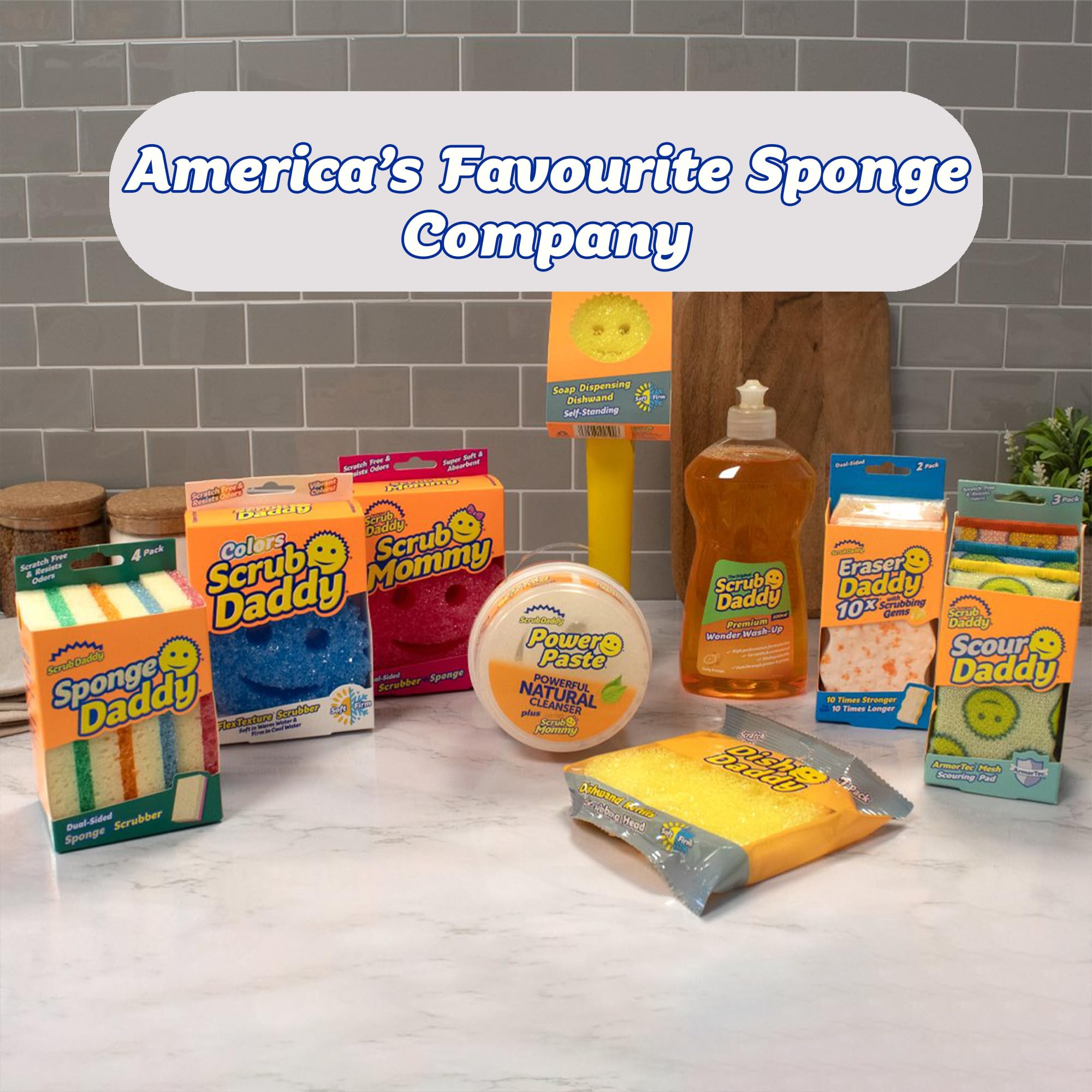 Scrub Daddy Dish Wand Scrubbing Brush with Handle - Soap Dispensing, Texture-Changing Sponge, Scraper & Detachable Head, Pink 6