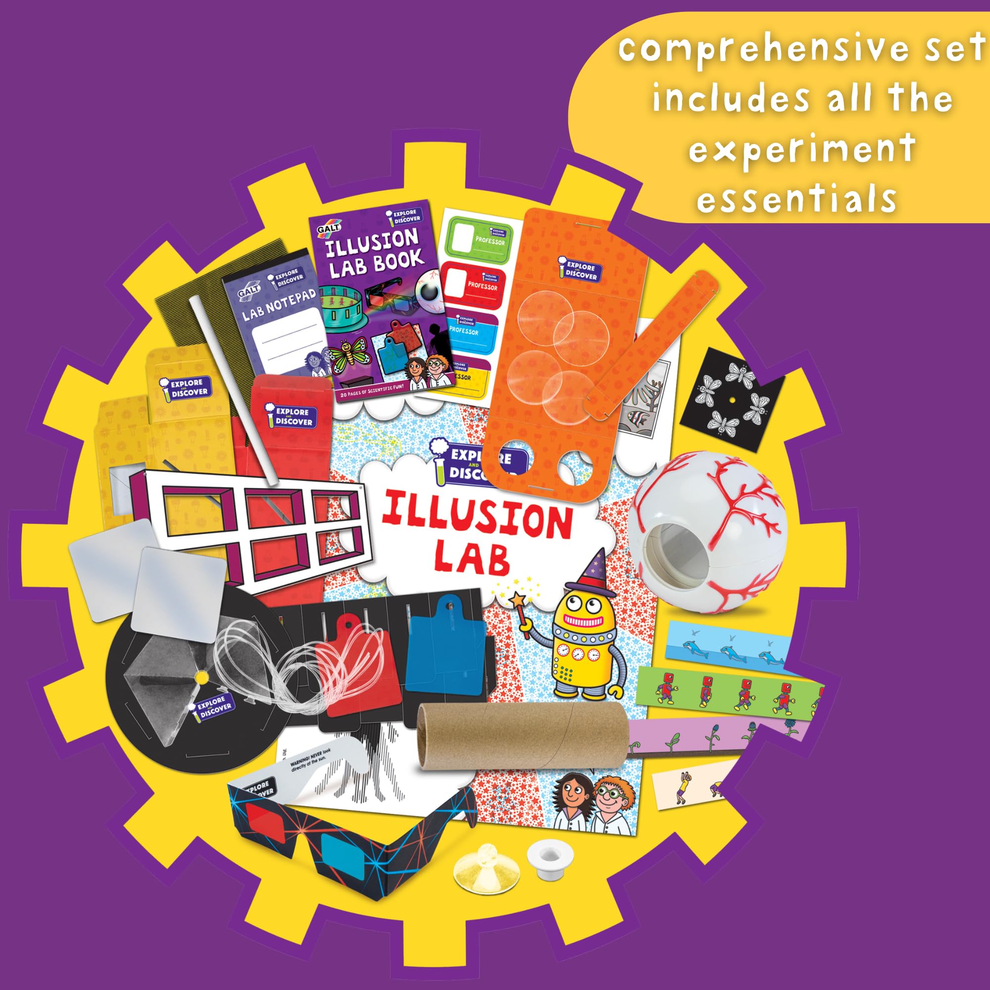 Galt Illusion Lab - 9 Fun Science Experiments for Kids Ages 6+ 10