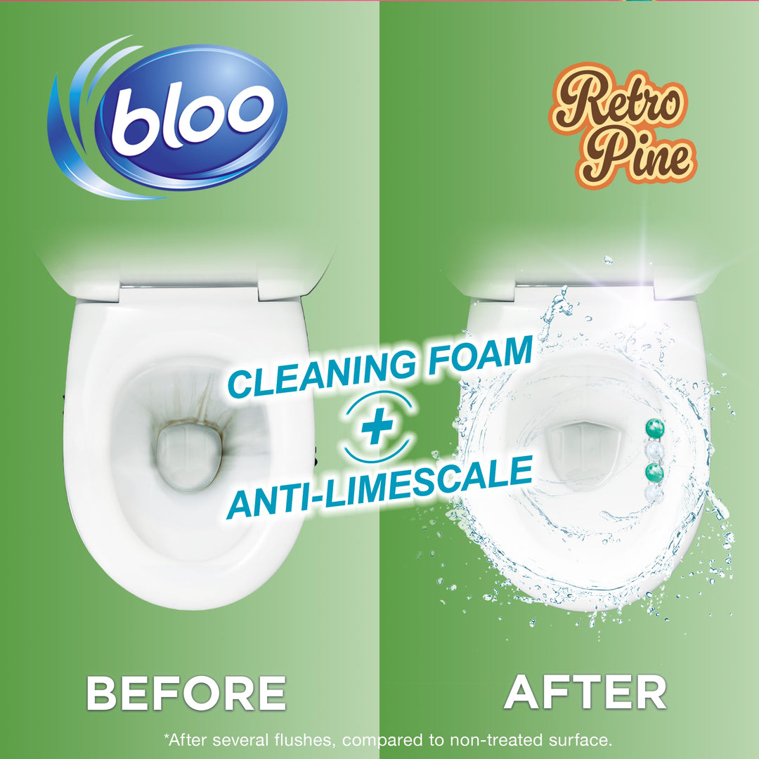Bloo - Toilet Rim Block Retro Pine (50g) with Pine & Mint Scent