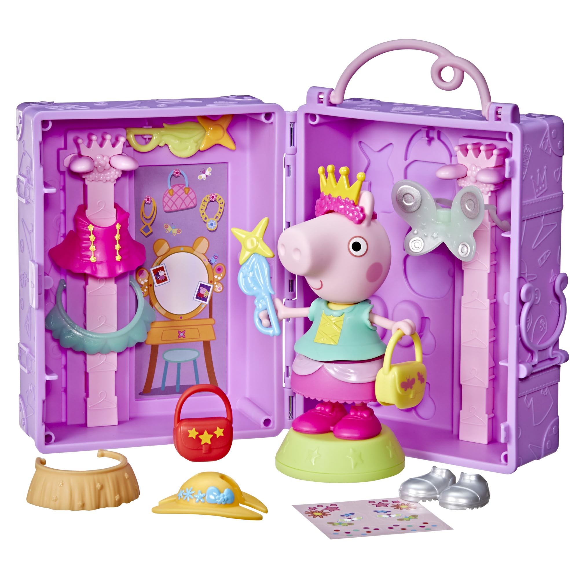 Peppa Pig Peppa's Dress-Up Wardrobe Playset - 15cm Figure | 14 Accessories | Ages 3+