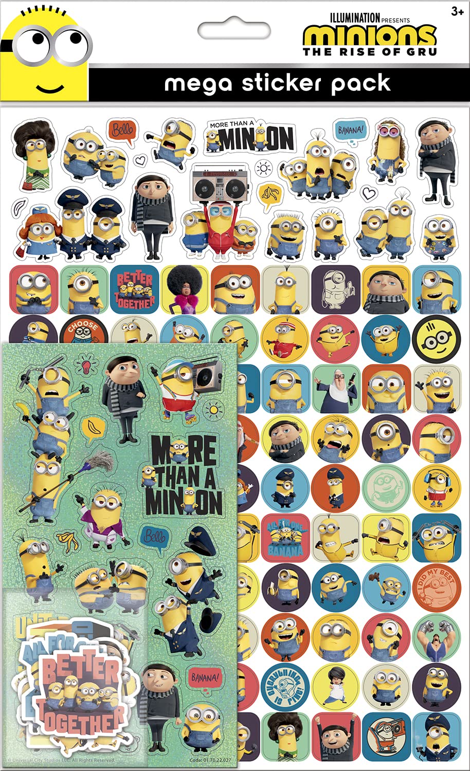 Paper Projects Minions: The Rise of Gru - Mega Sticker Pack with Foil & Reusable Stickers 1