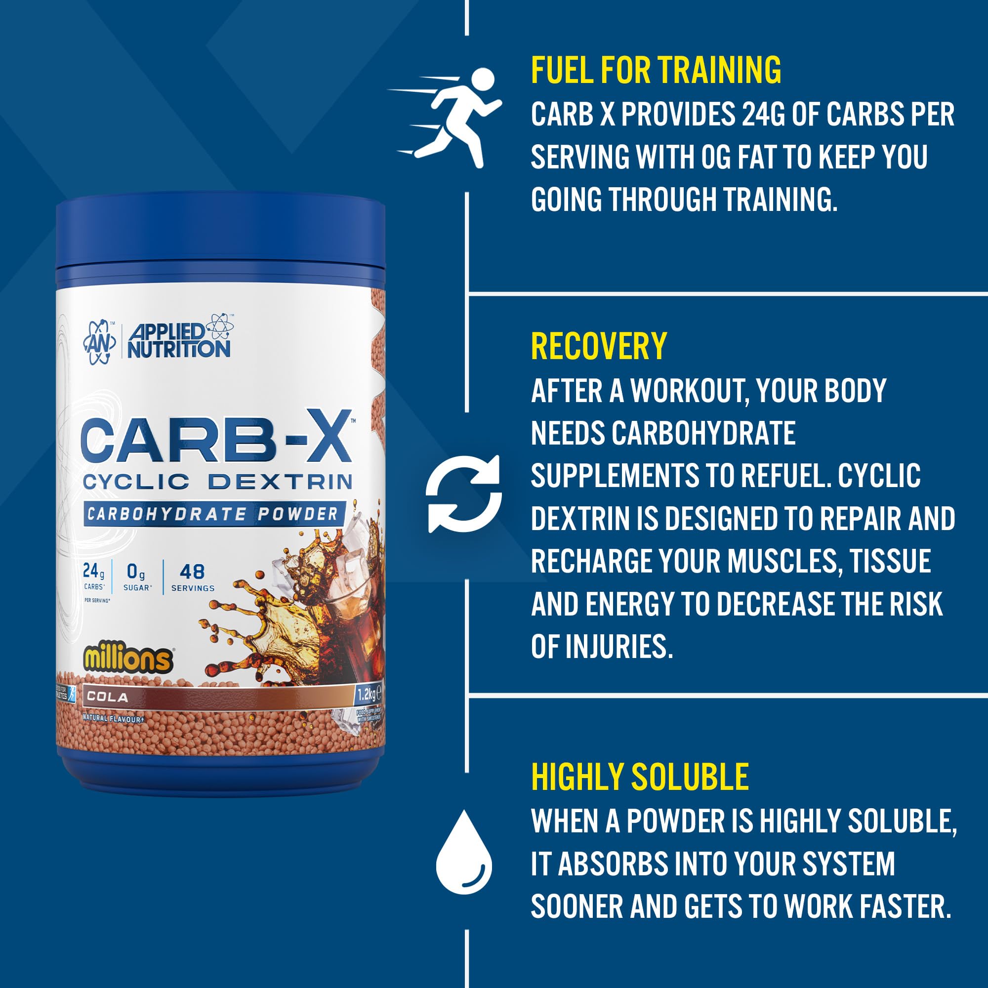 Applied Nutrition Carb X Highly Branched Cyclic Dextrin Powder | 1200g Tub | Vegan & Gluten-Free 3