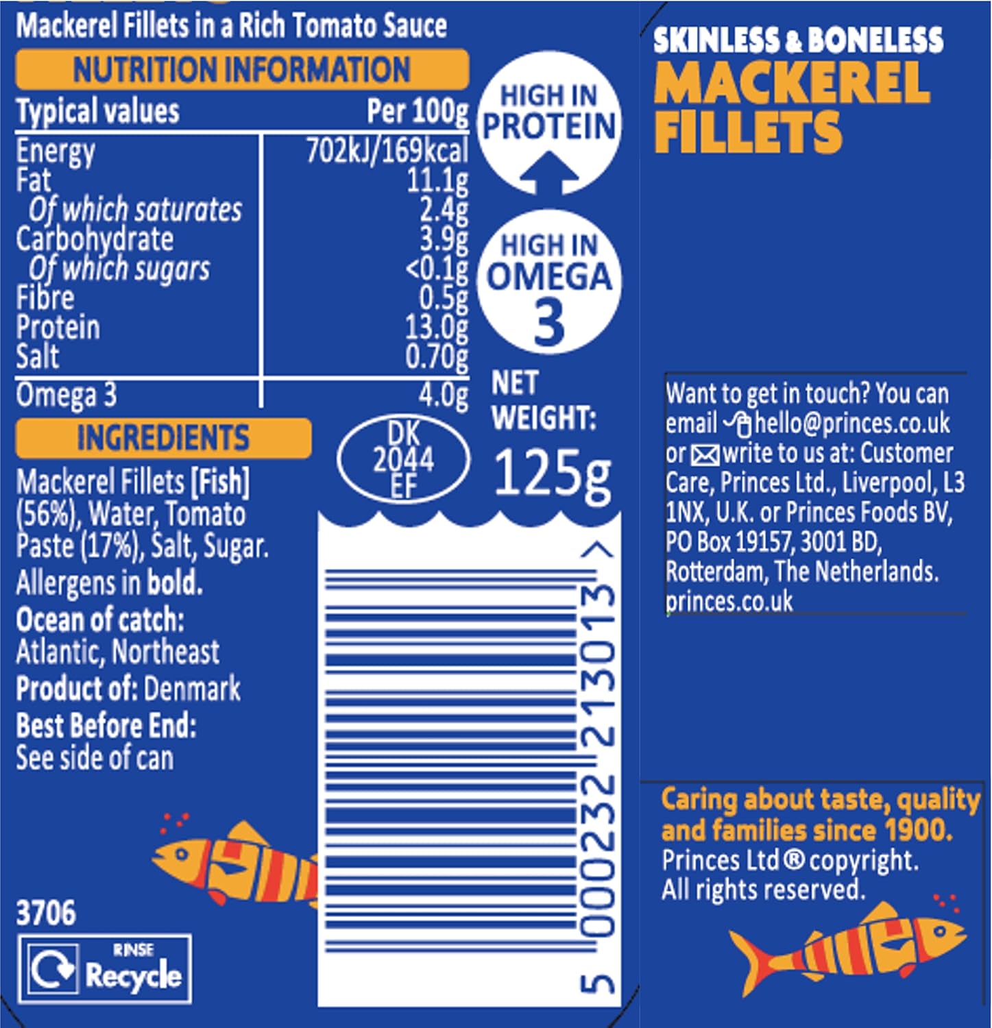 Princes Mackerel Fillets in Tomato Sauce, 125g, Pack of 10 4