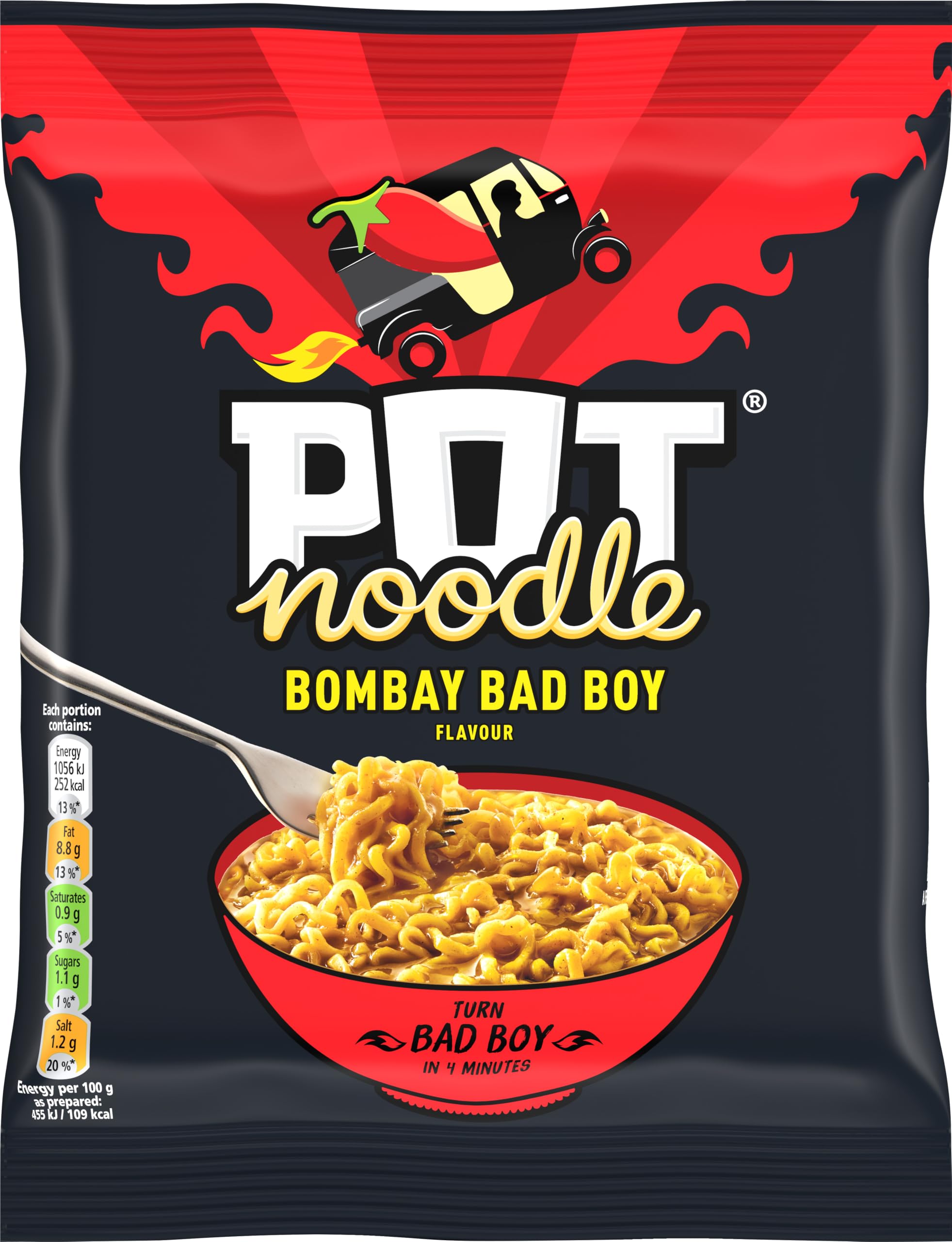 Pot Noodle Bombay Bad Boy Instant Noodles Block - 115g