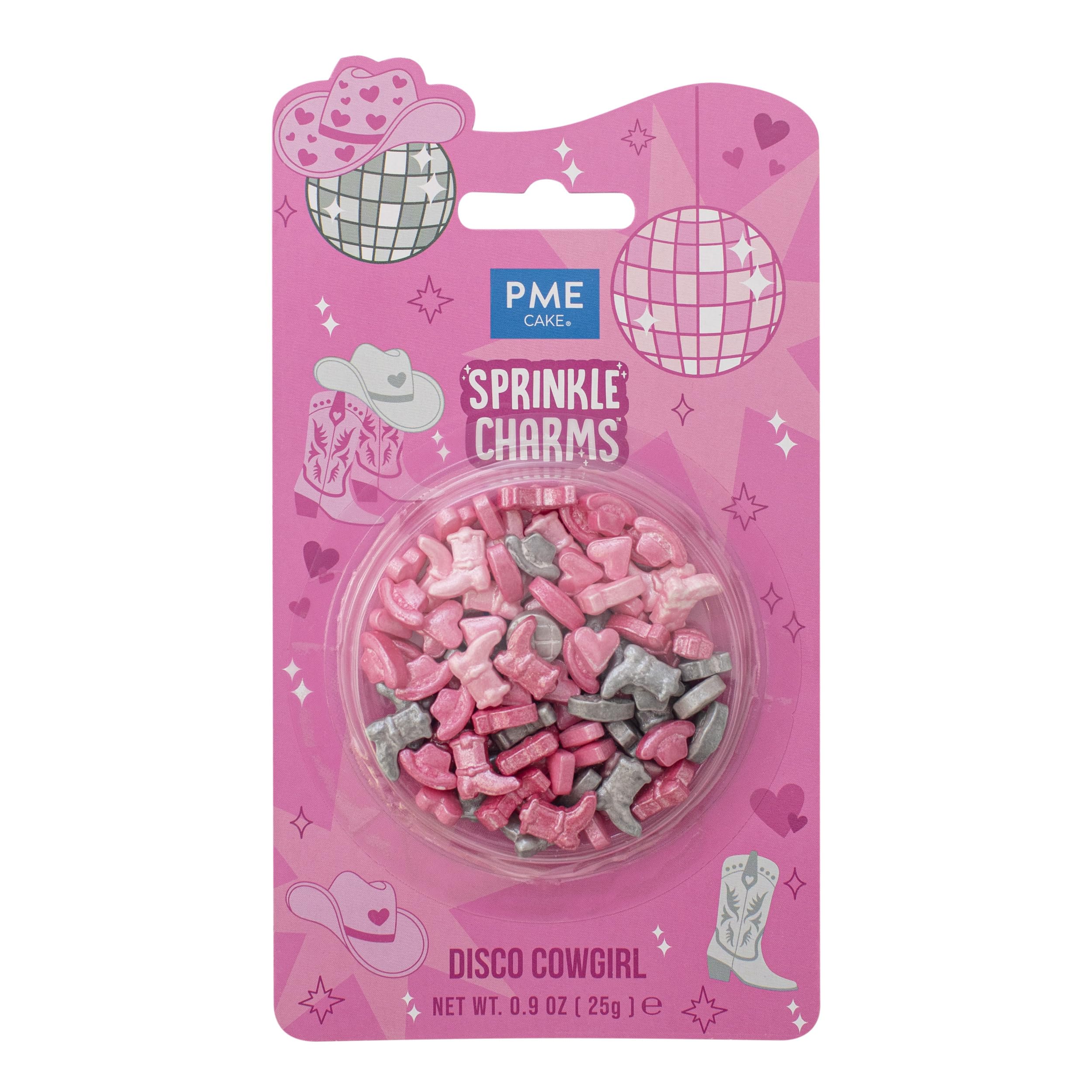 PME Cake Disco Cowgirl Sprinkle Charms - Edible Decorations | 25g | 10mm 1