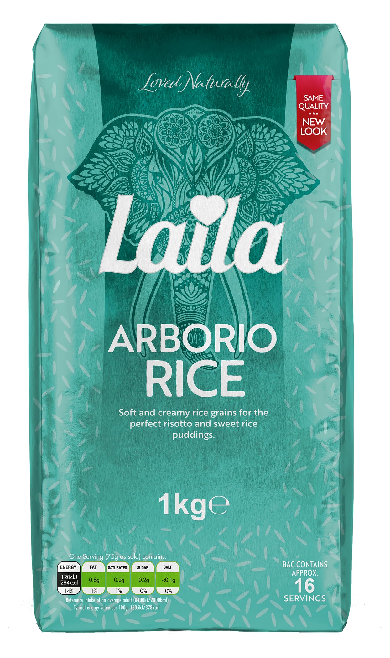 Laila Arborio-Reis – Kurzkornreis für Risotto, 1 kg Blockpackung